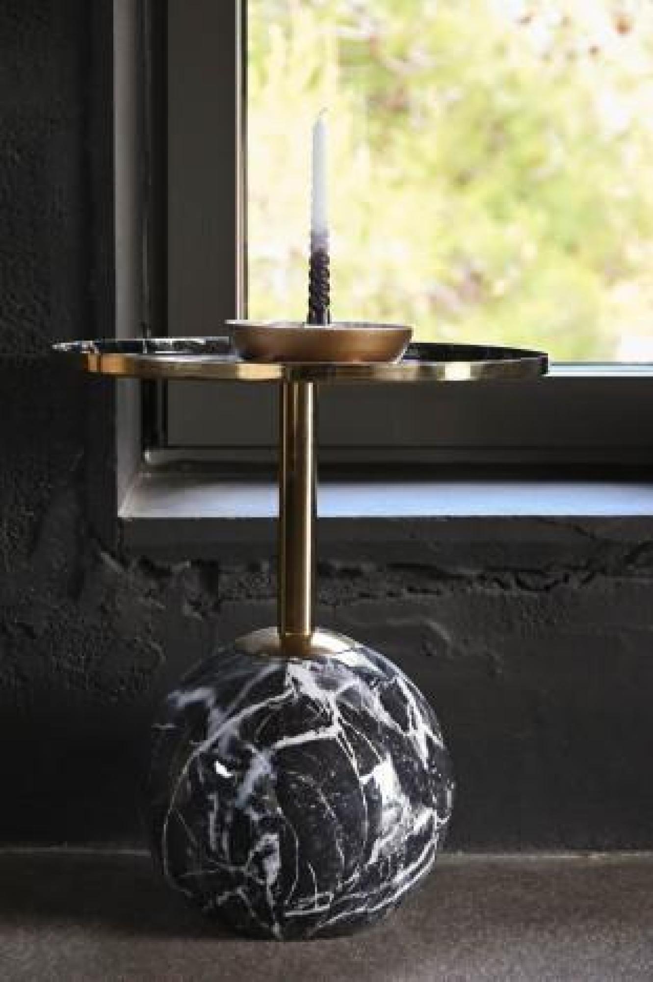 Product photograph of Modern Black And Golden Metal Side Table from Choice Furniture Superstore.