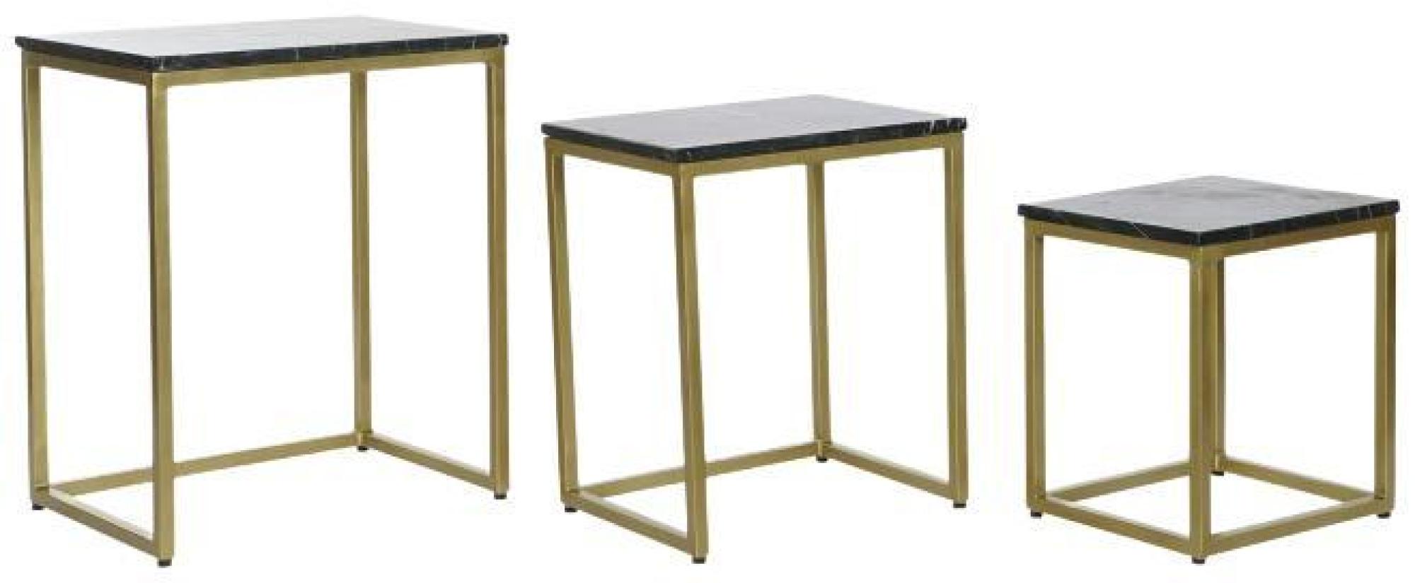 Product photograph of Glam Black Marble Top Side Table - Set Of 3 from Choice Furniture Superstore.