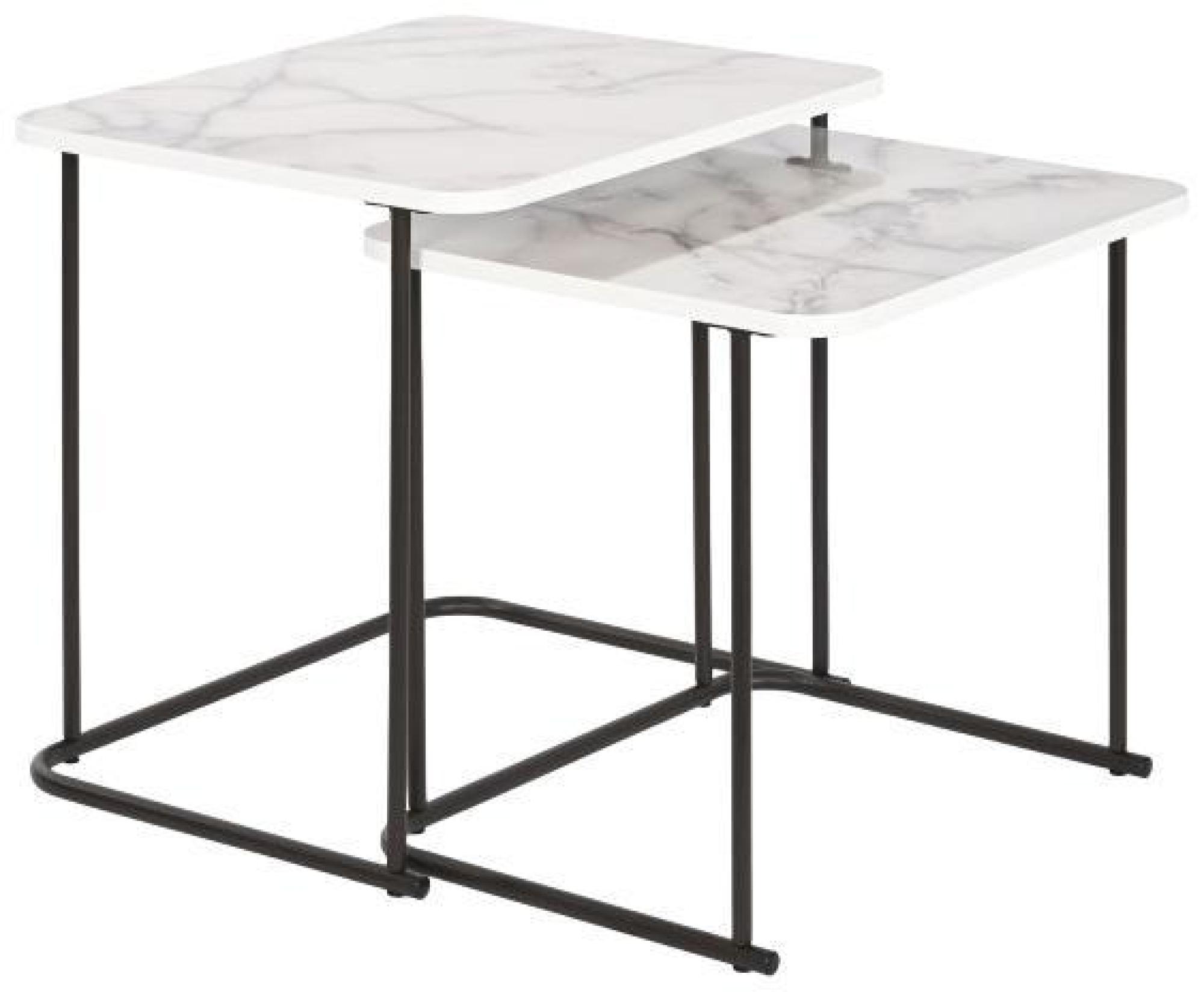 Product photograph of White And Black Wood Side Table - Set Of 2 from Choice Furniture Superstore.