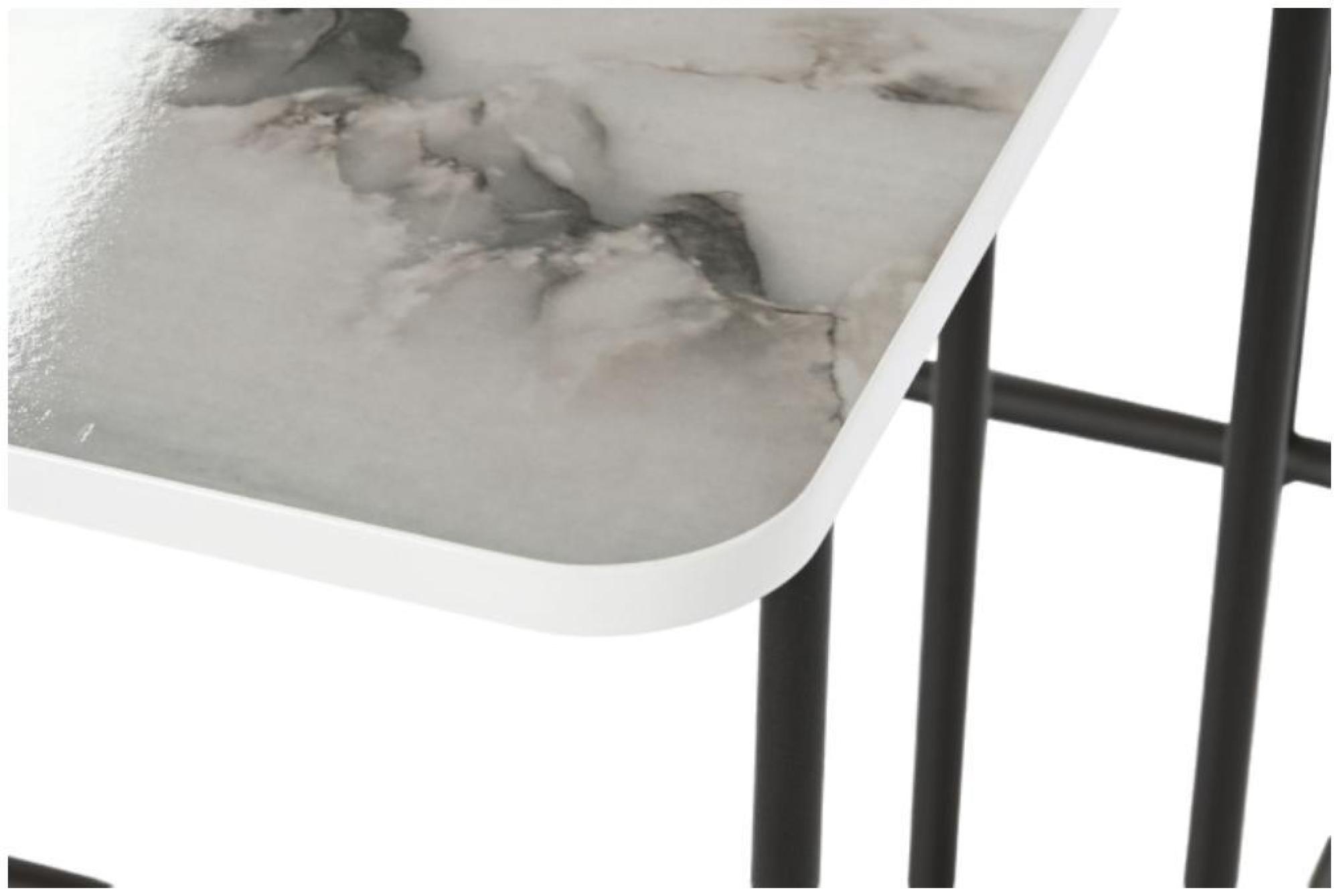 Product photograph of White And Black Wood Side Table - Set Of 2 from Choice Furniture Superstore.