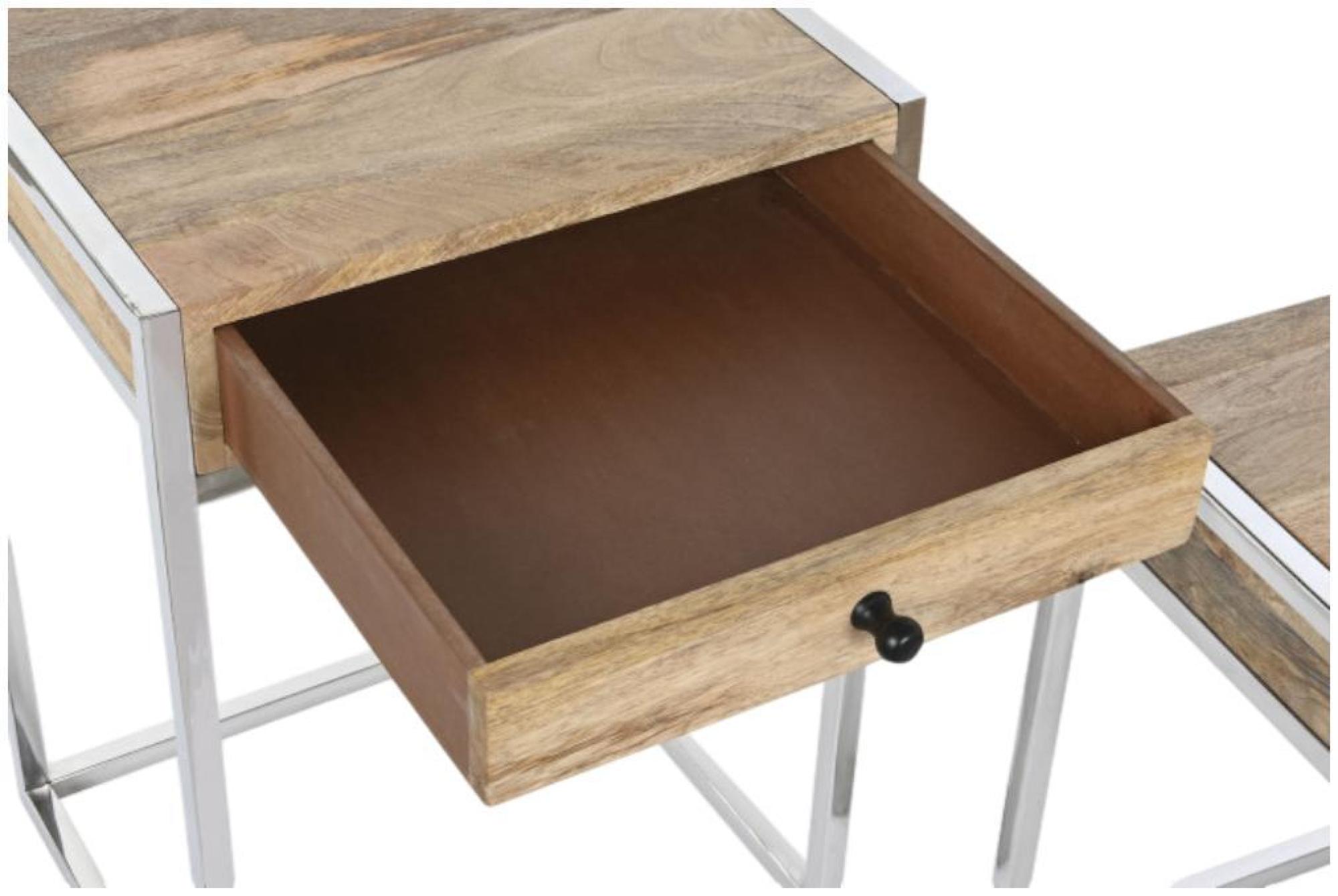 Product photograph of Loft Mango Wood Square Side Table - Set Of 2 from Choice Furniture Superstore.