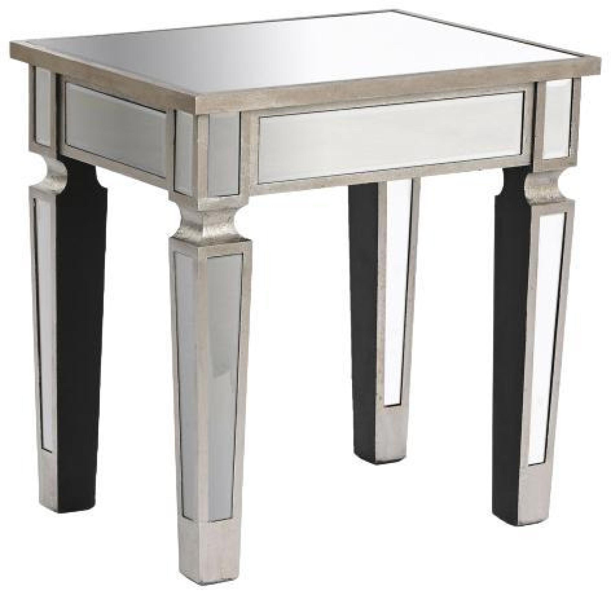 Product photograph of Glam Silver Mirror Side Table from Choice Furniture Superstore.