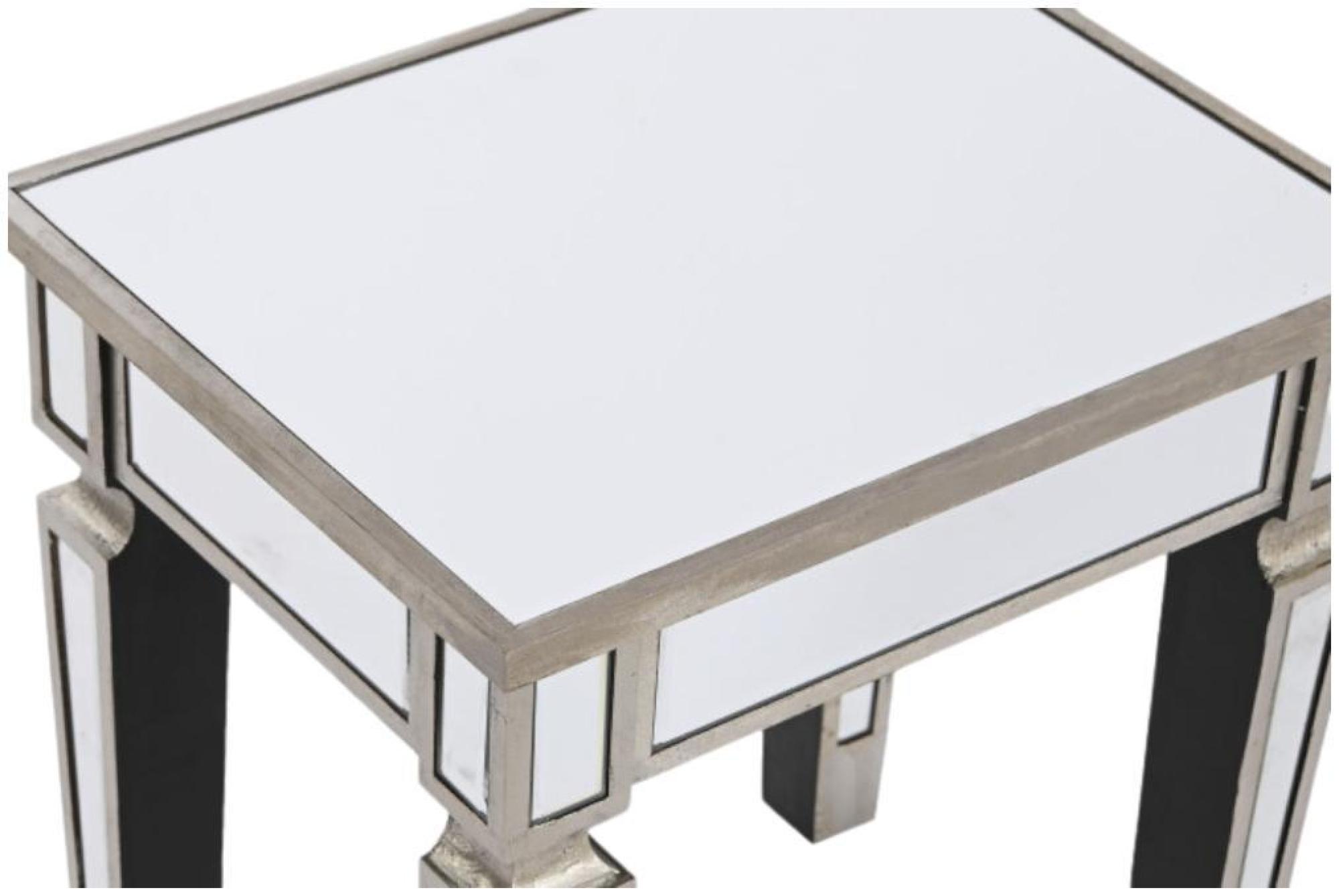 Product photograph of Glam Silver Mirror Side Table from Choice Furniture Superstore.