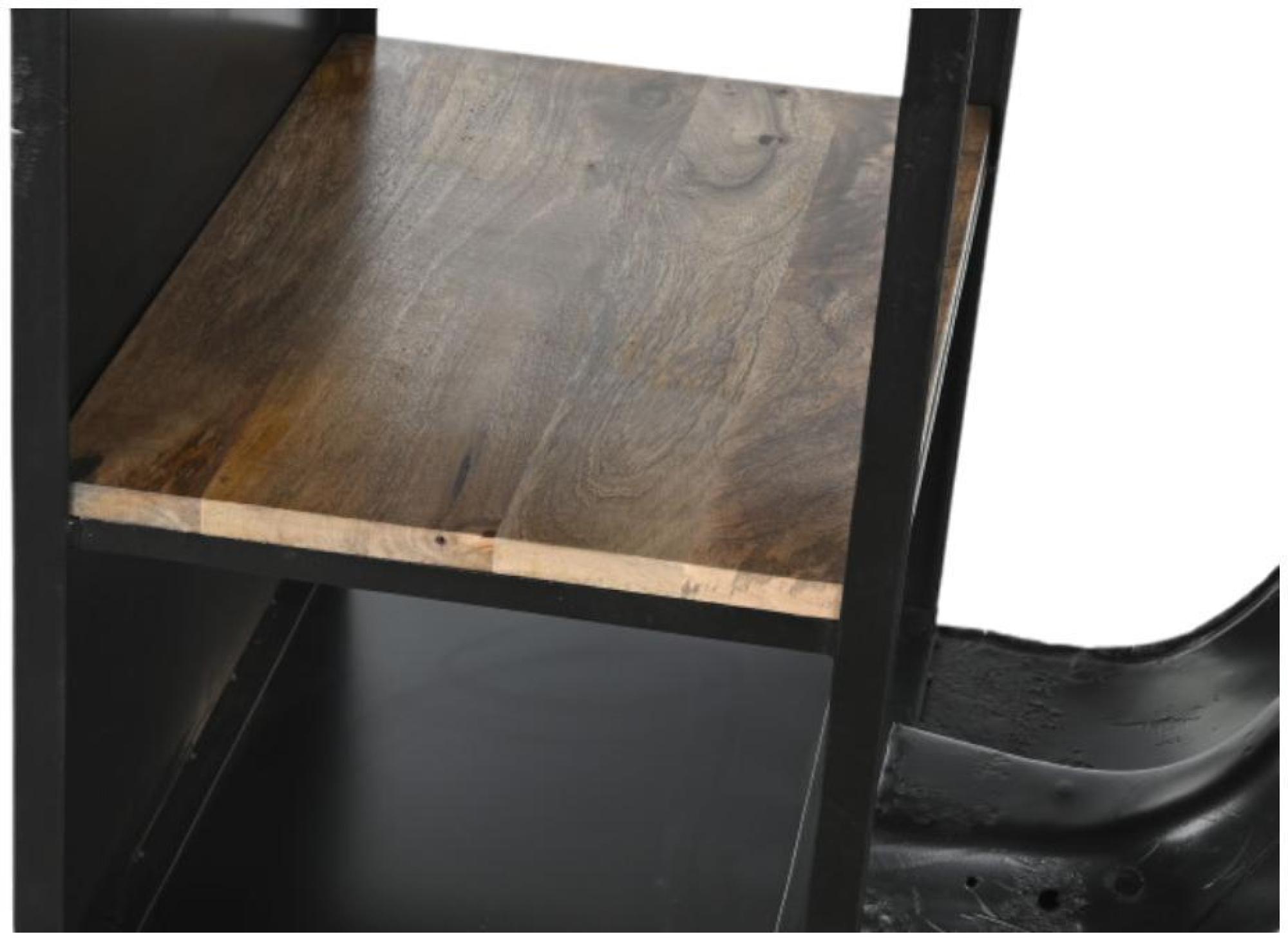 Product photograph of Loft Black And Brown Motorcycle Metal Table from Choice Furniture Superstore.