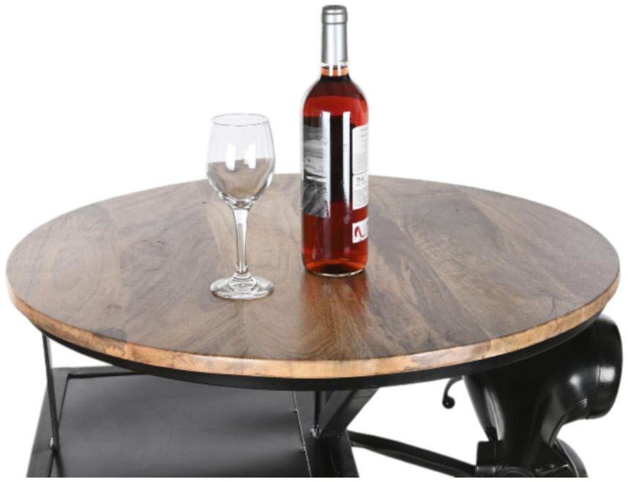 Product photograph of Loft Black And Brown Motorcycle Metal Table from Choice Furniture Superstore.