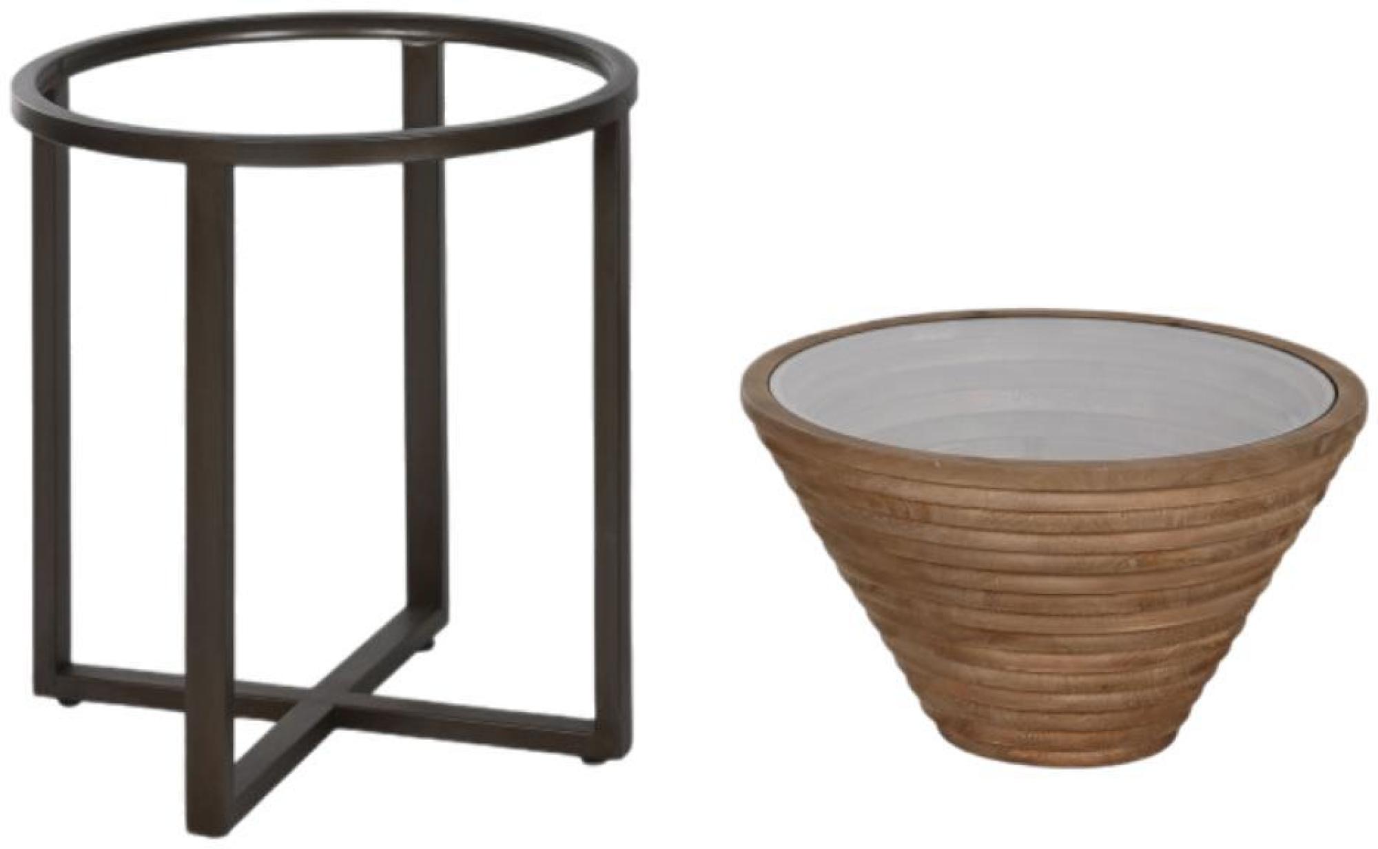 Product photograph of Modern Natural And Black Wood Side Table from Choice Furniture Superstore.