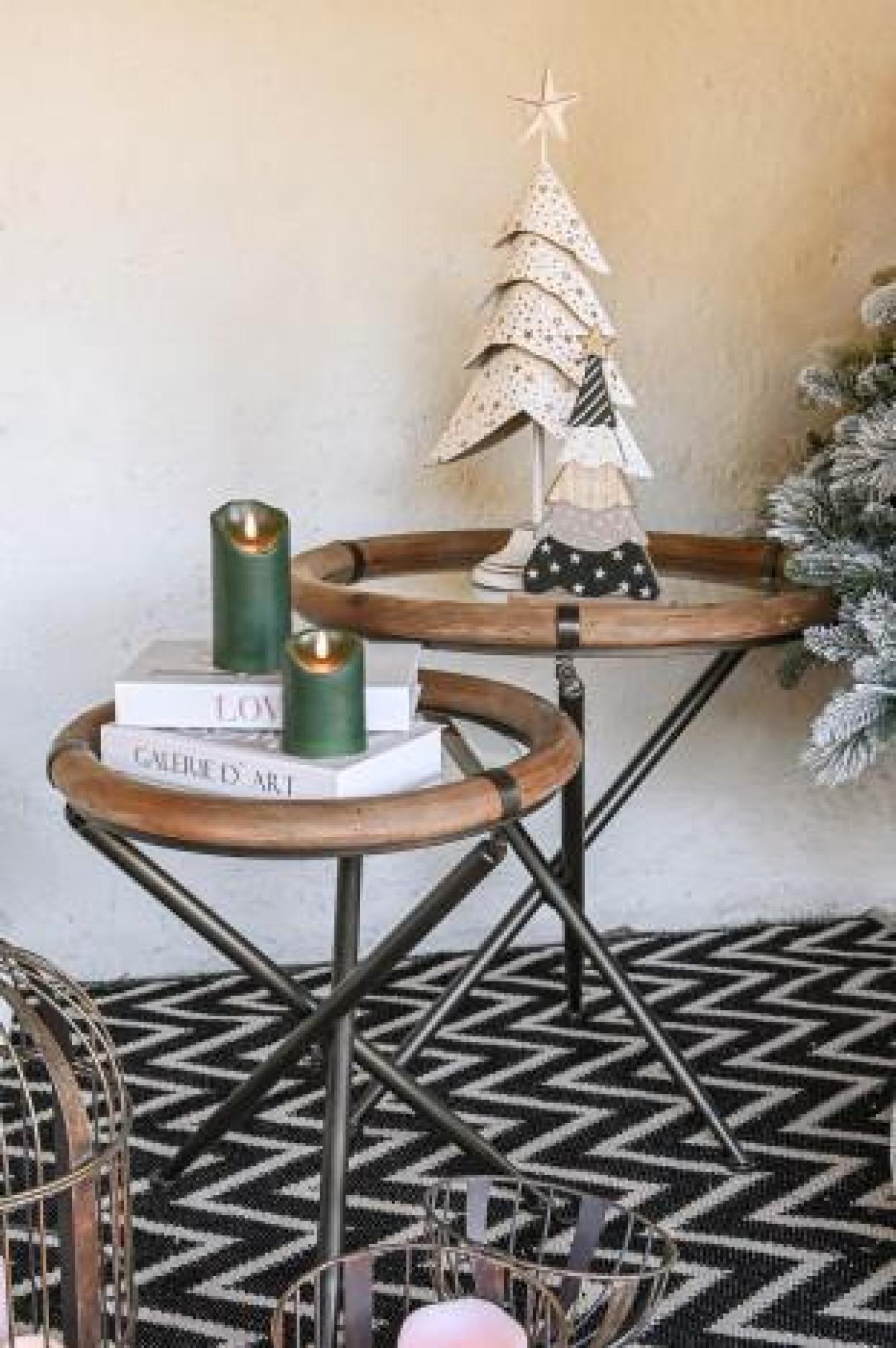 Product photograph of Loft Natural And Black Wood Side Table - Set Of 2 from Choice Furniture Superstore.