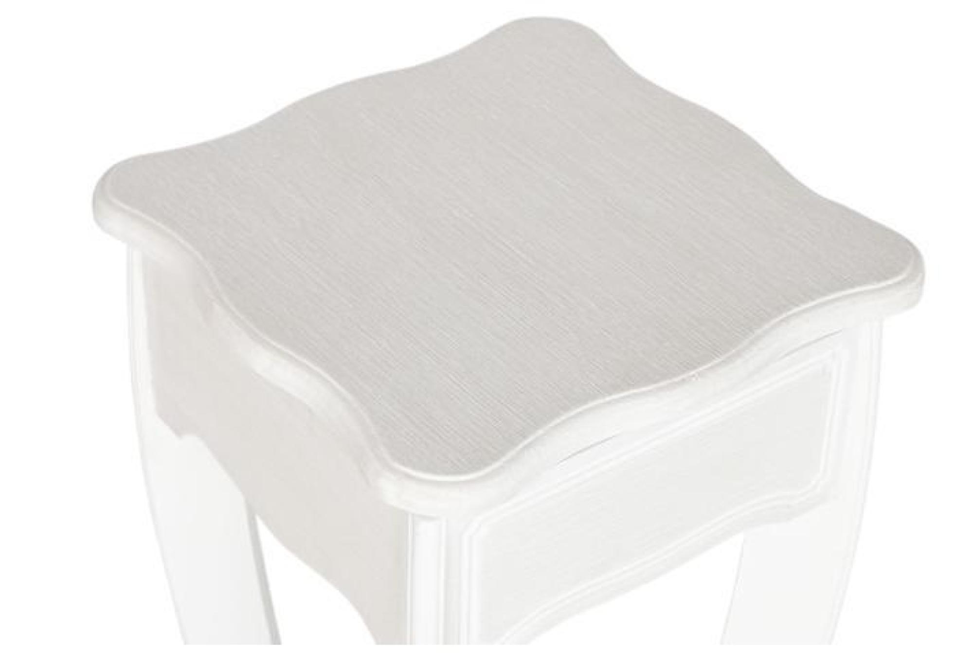 Product photograph of Romantic White Wood Side Table - Set Of 2 from Choice Furniture Superstore.