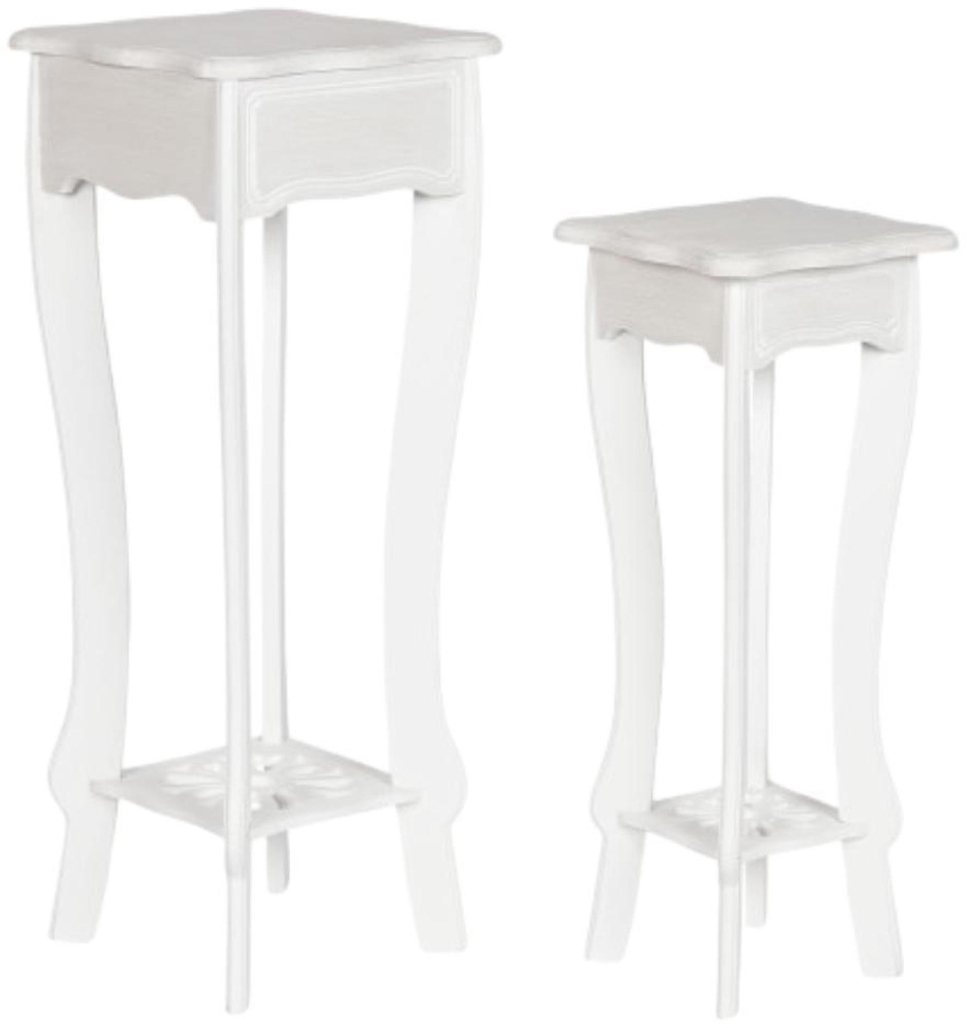 Product photograph of Romantic White Wood Side Table - Set Of 2 from Choice Furniture Superstore.