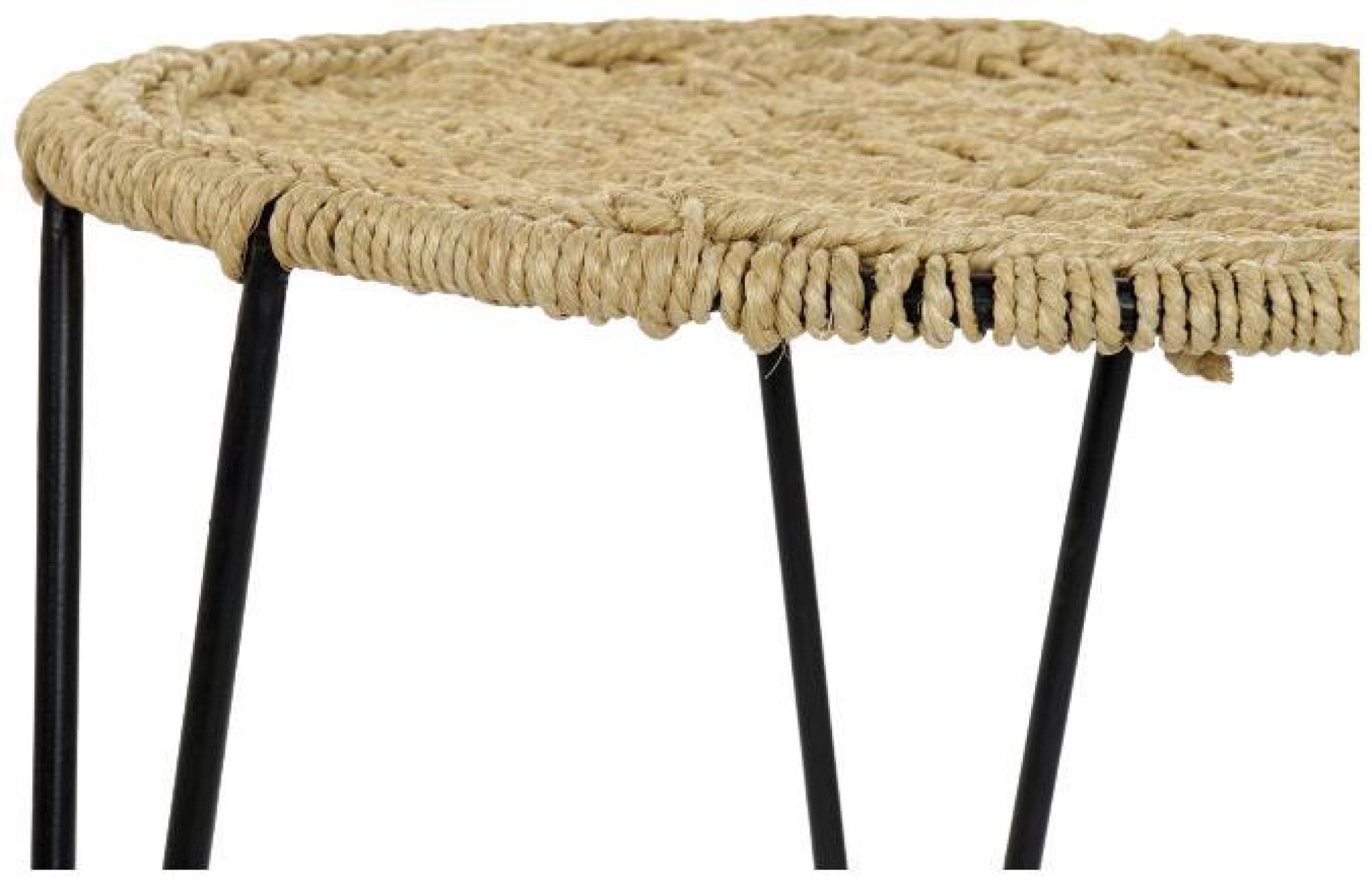 Product photograph of Balinese Brown And Black Metal Side Table - Set Of 3 from Choice Furniture Superstore.