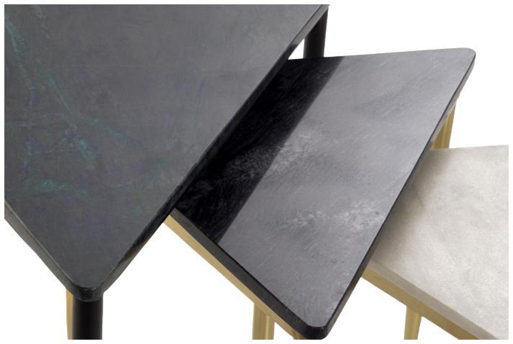 Product photograph of Modern Multi Coloured Marble Side Table - Set Of 3 from Choice Furniture Superstore.