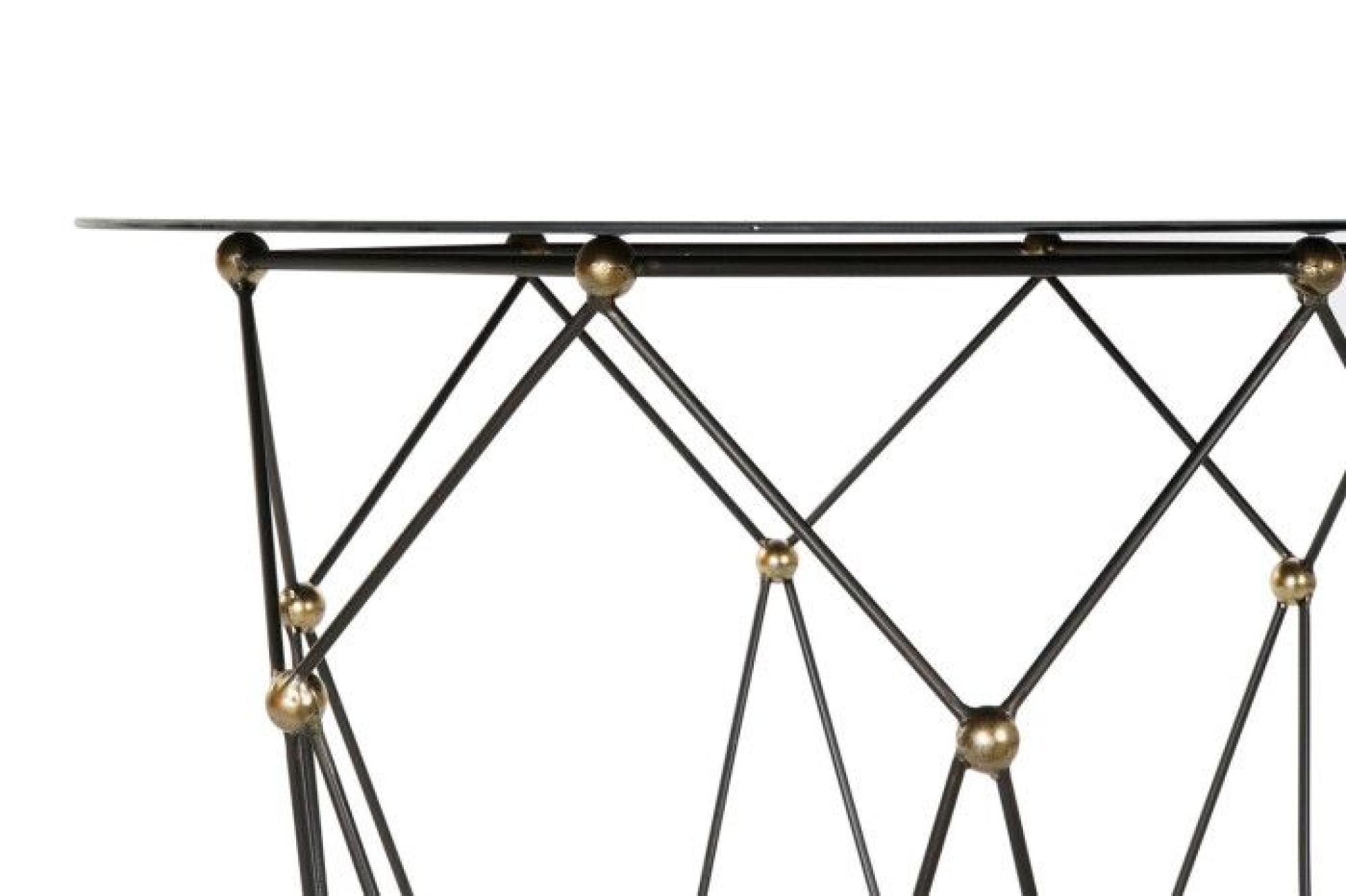 Product photograph of Loft Black And Golden Metal Side Table from Choice Furniture Superstore.