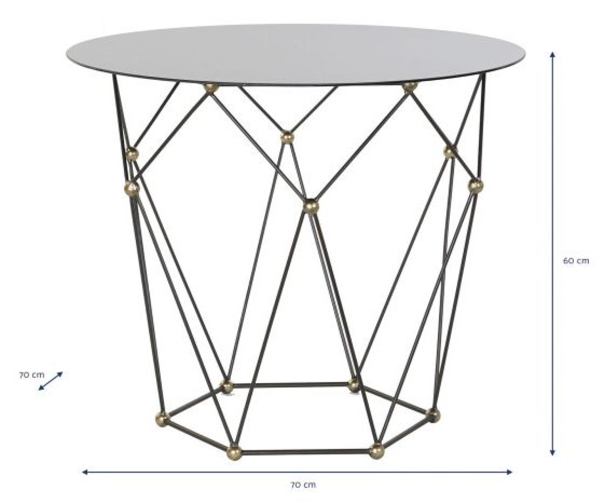 Product photograph of Loft Black And Golden Metal Side Table from Choice Furniture Superstore.