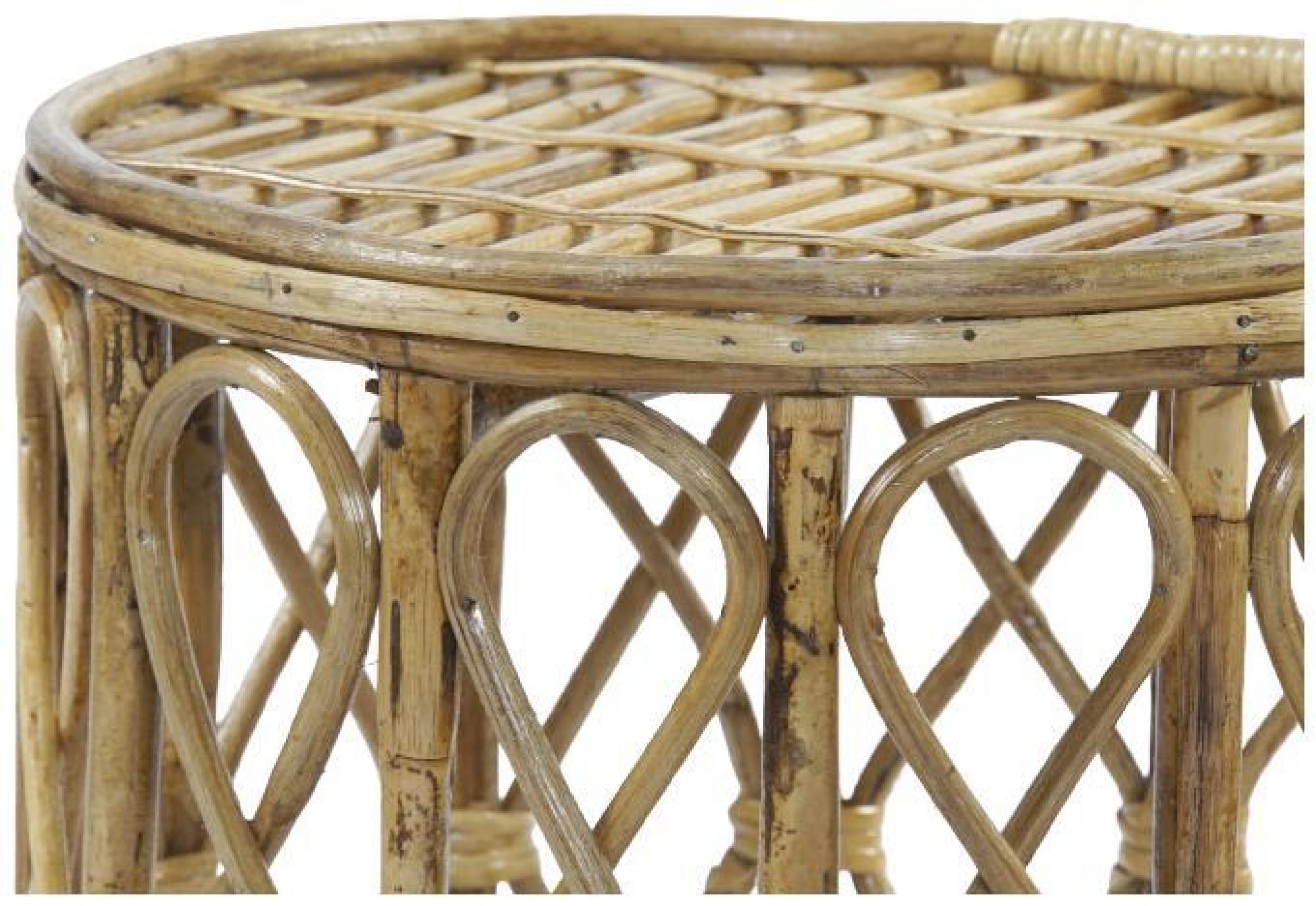 Product photograph of Balinese Natural Round Side Table - Set Of 3 from Choice Furniture Superstore.