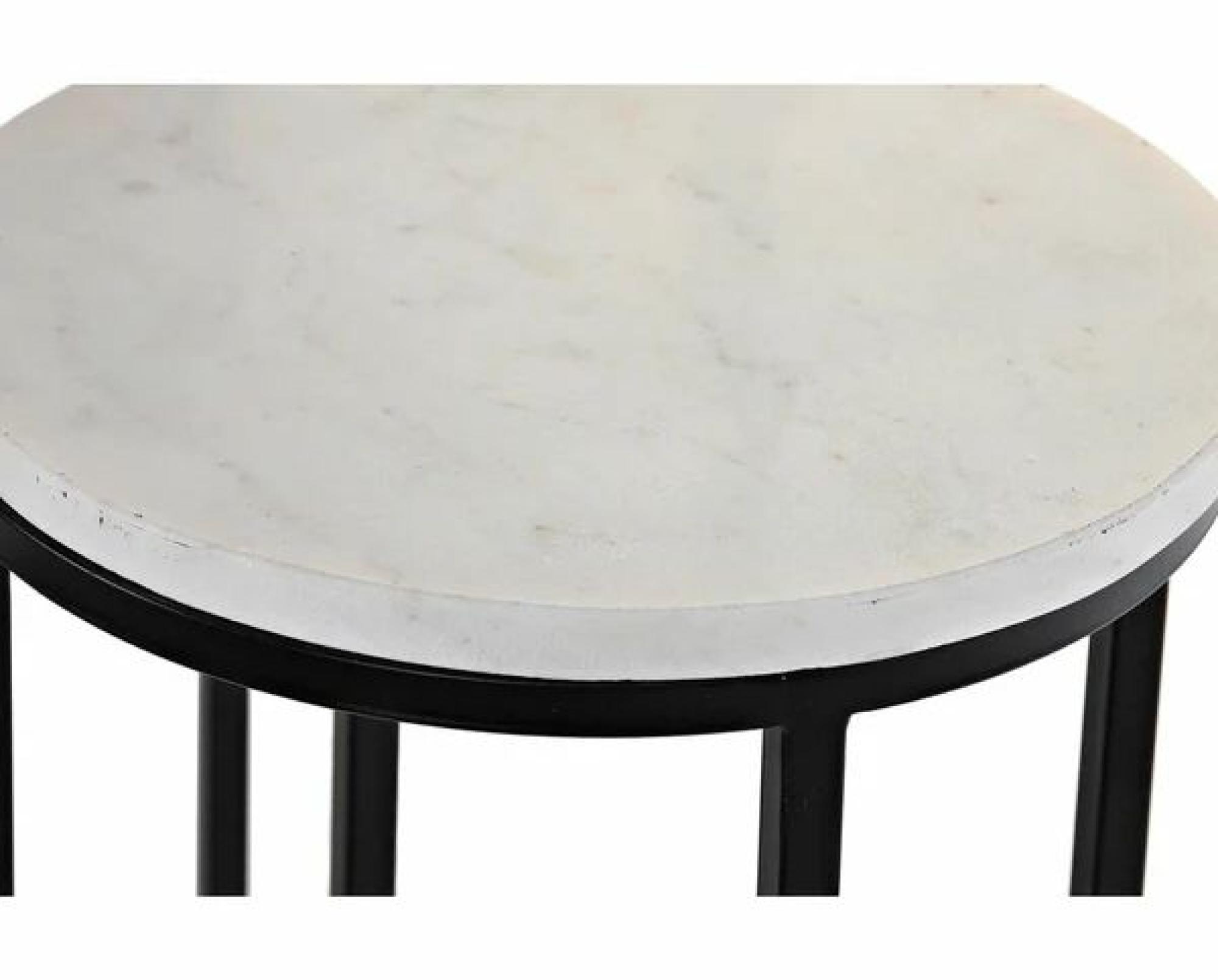 Product photograph of Modern White Marble Top Side Table - Set Of 2 from Choice Furniture Superstore.