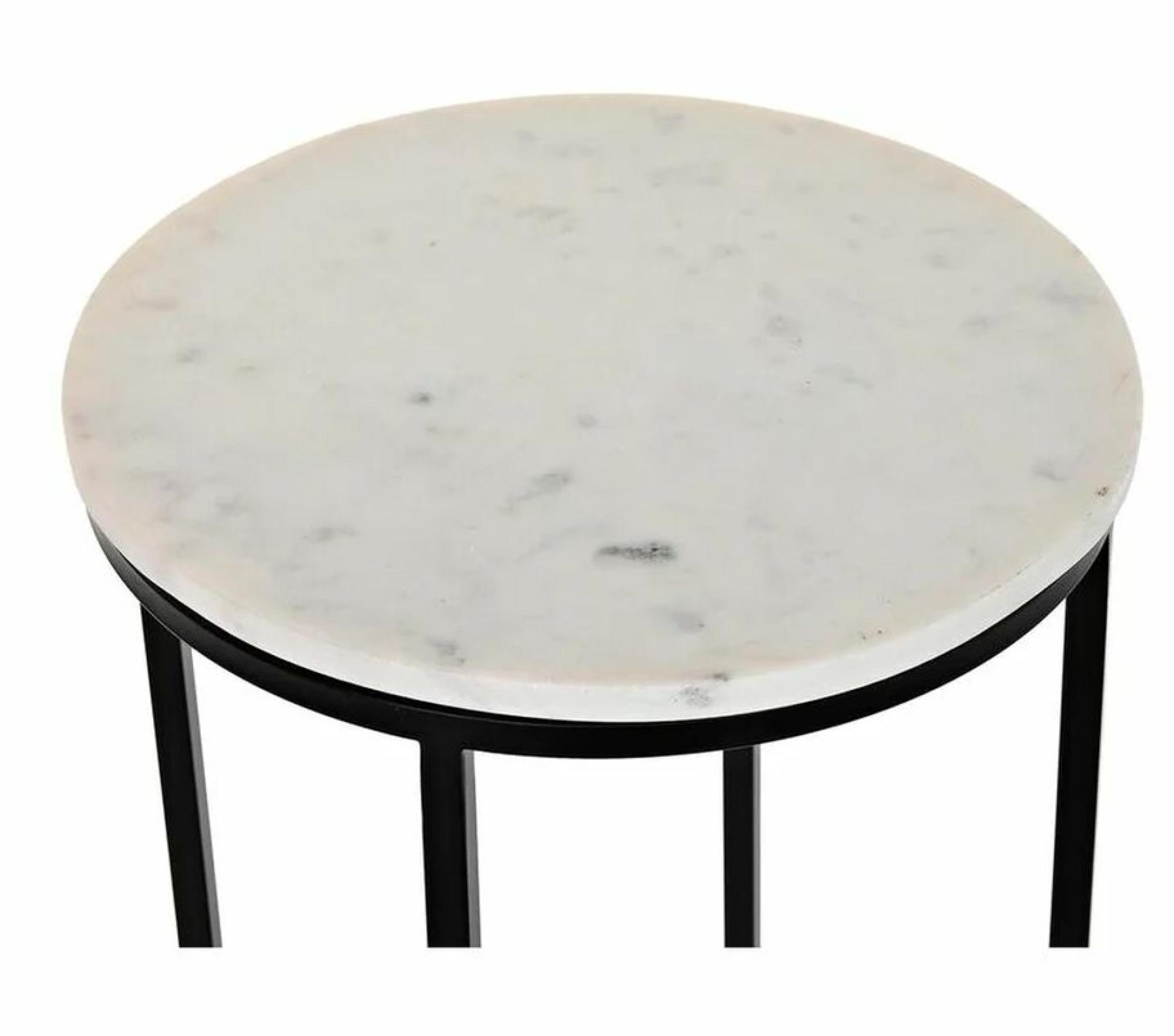 Product photograph of Modern White Marble Top Side Table - Set Of 2 from Choice Furniture Superstore.