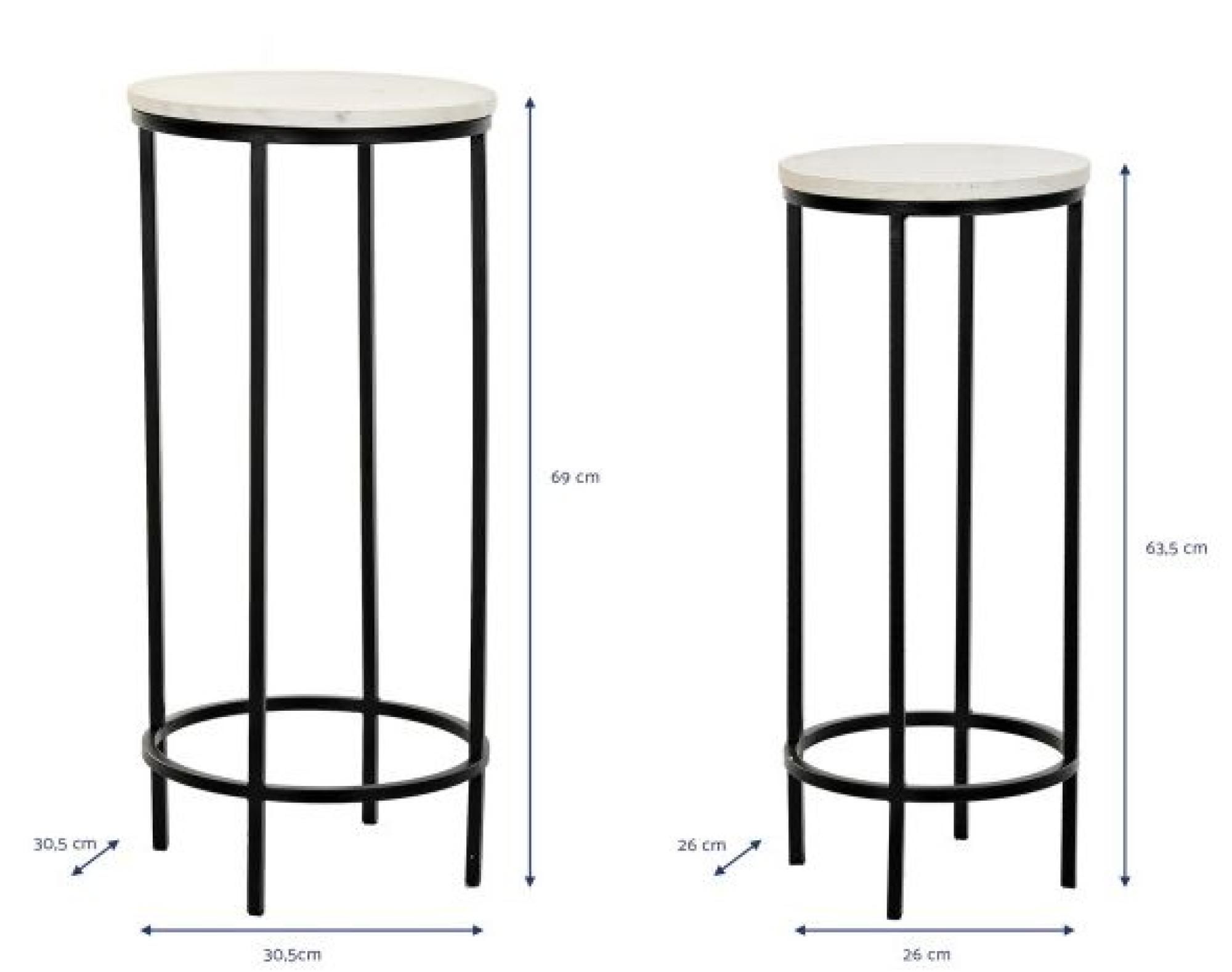 Product photograph of Modern White Marble Top Side Table - Set Of 2 from Choice Furniture Superstore.