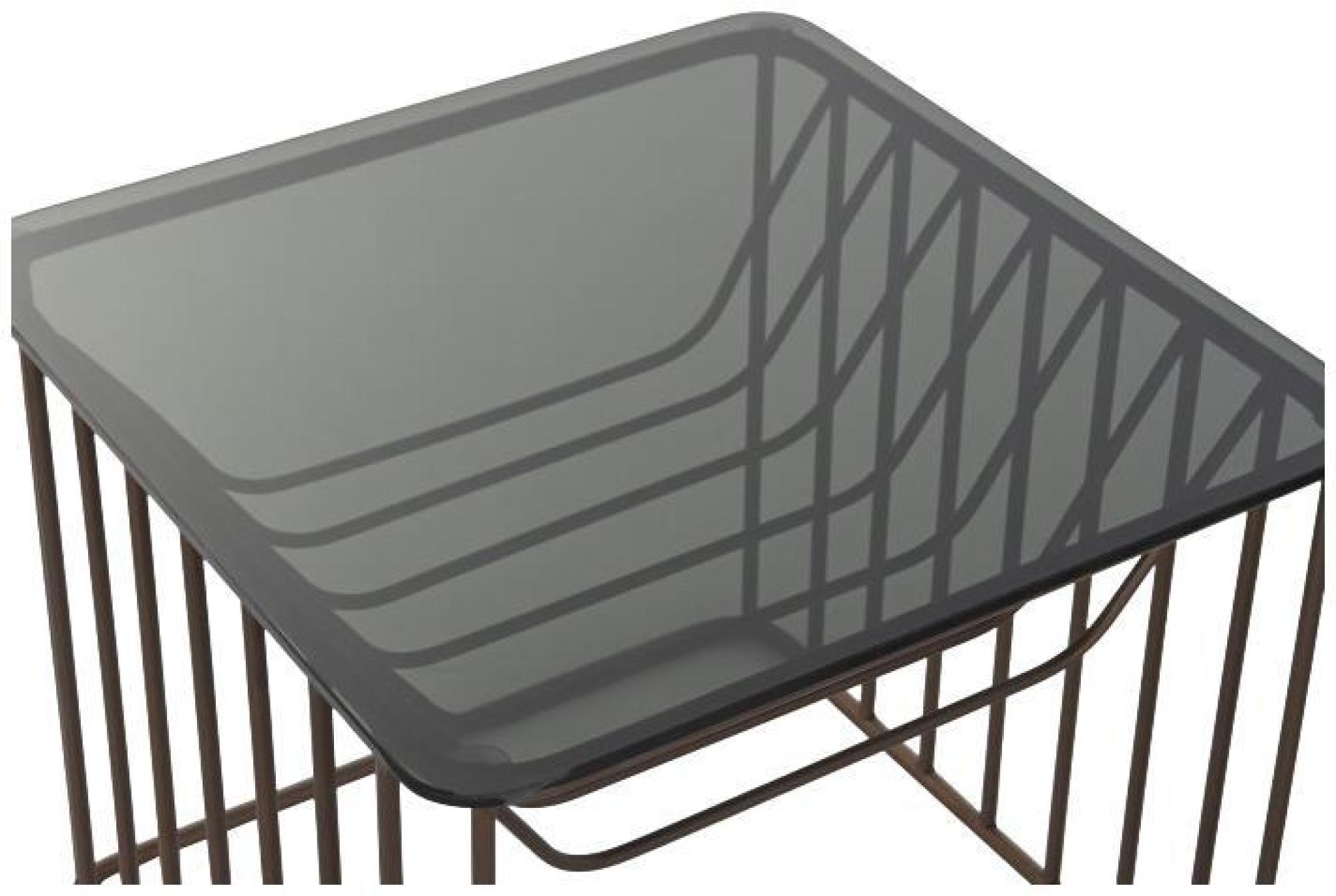 Product photograph of Loft Black Glass Top Side Table - Set Of 2 from Choice Furniture Superstore.