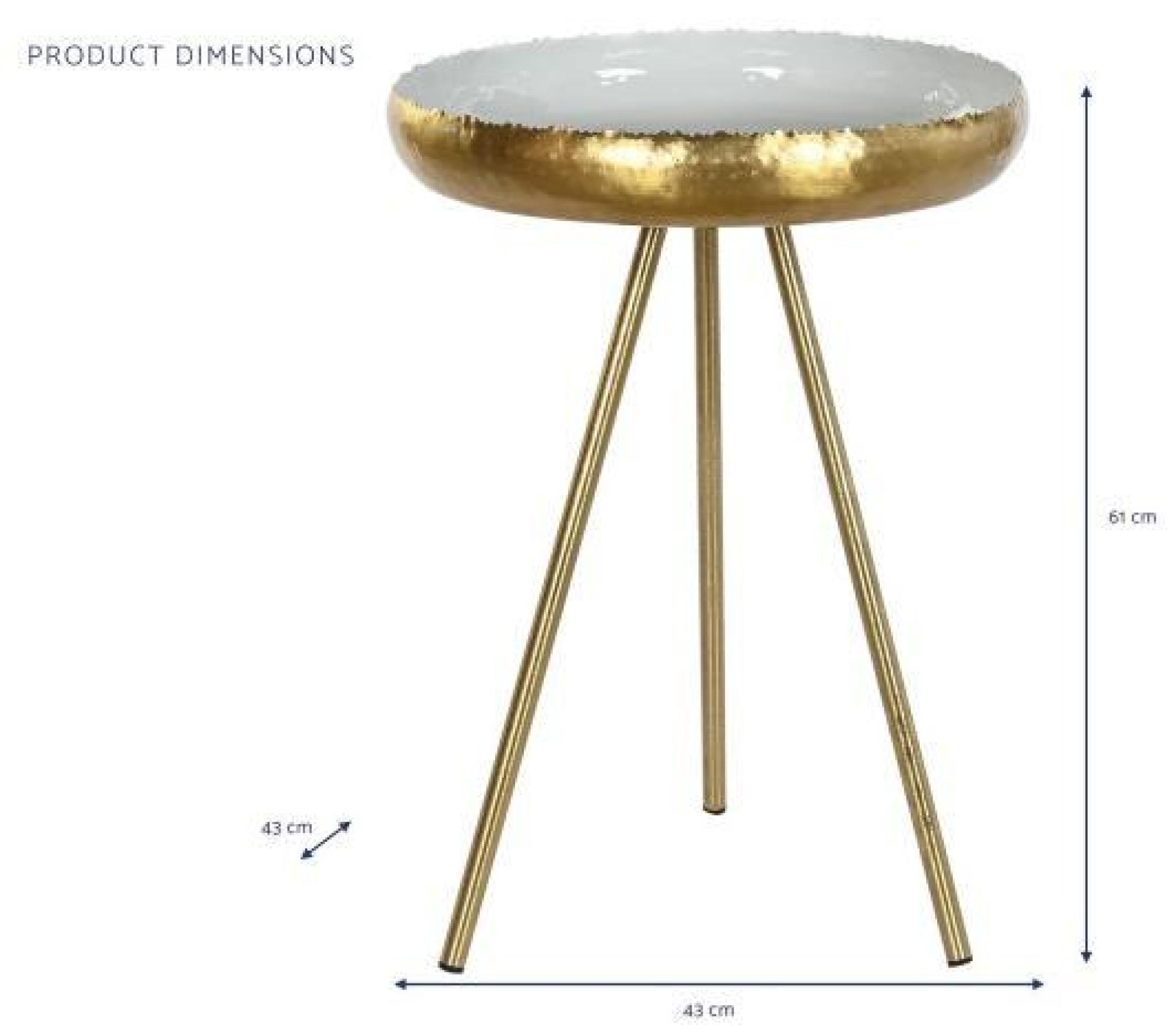 Product photograph of Blue And Gold Metal Round Side Table from Choice Furniture Superstore.