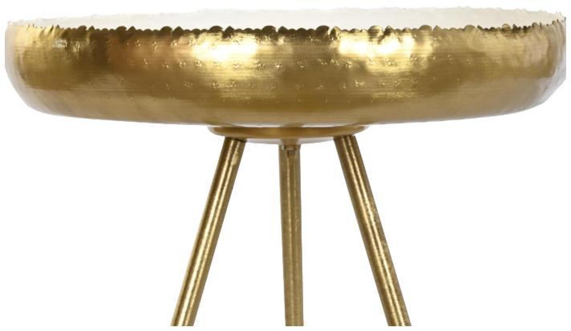 Product photograph of White And Gold Metal Round Side Table from Choice Furniture Superstore.