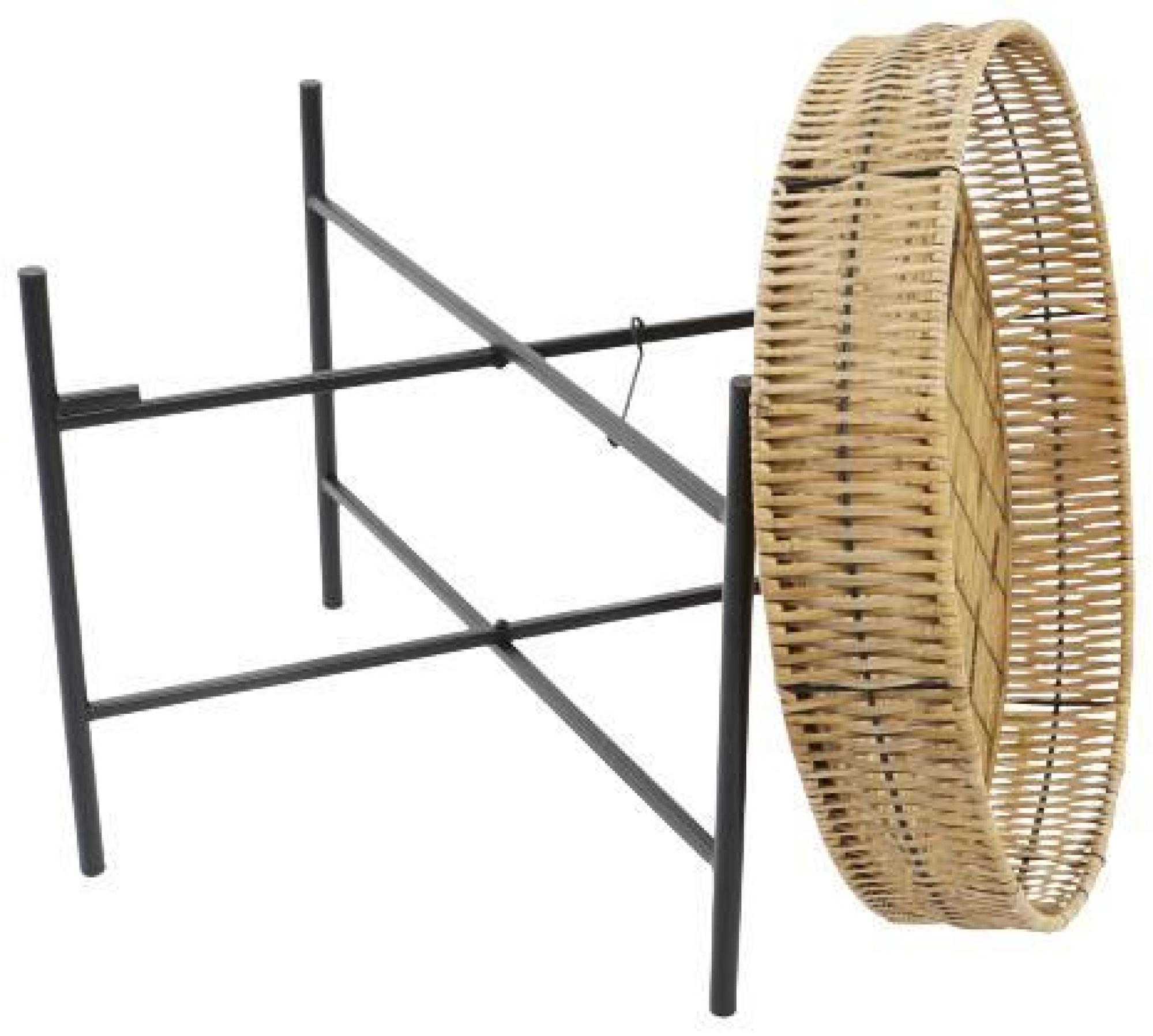 Product photograph of Tropical Natural And Black Wood Side Table - Set Of 2 from Choice Furniture Superstore.