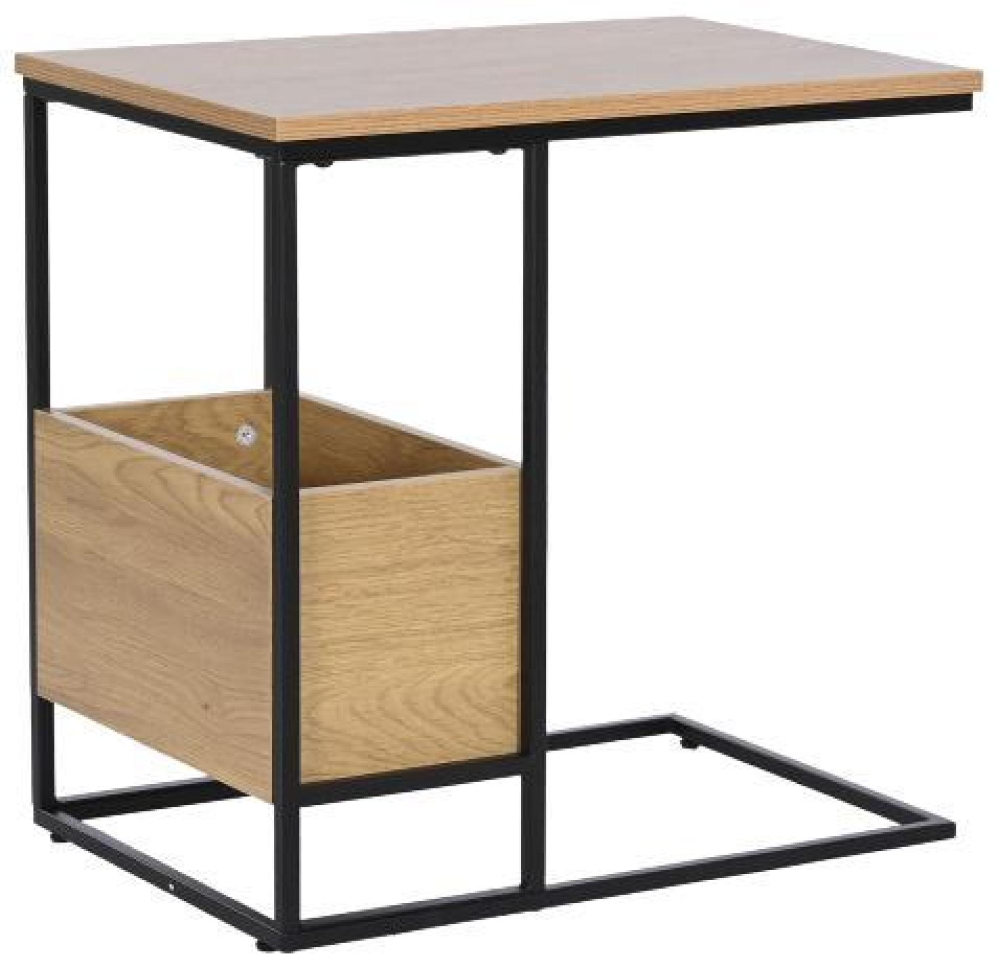 Product photograph of Urban Natural And Black Metal Side Table from Choice Furniture Superstore.