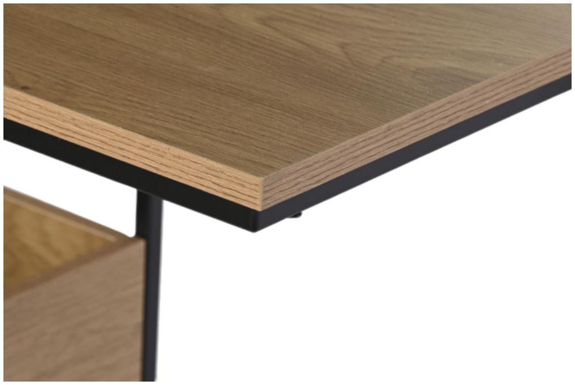 Product photograph of Urban Natural And Black Metal Side Table from Choice Furniture Superstore.