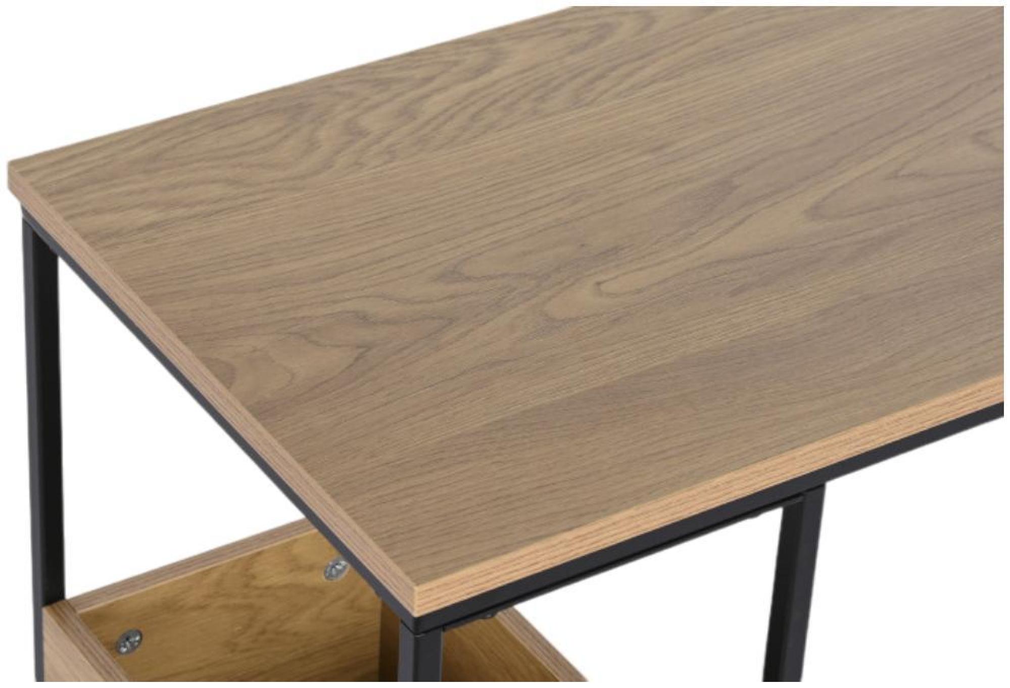 Product photograph of Urban Natural And Black Metal Side Table from Choice Furniture Superstore.