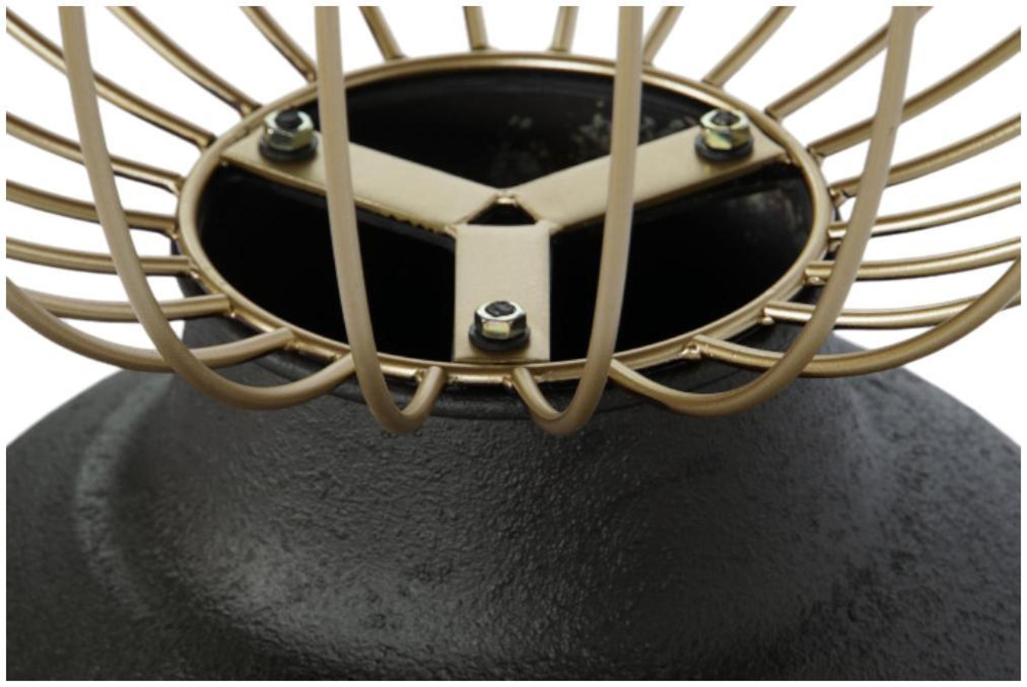 Product photograph of Black Wood And Gold Metal Round Side Table from Choice Furniture Superstore.