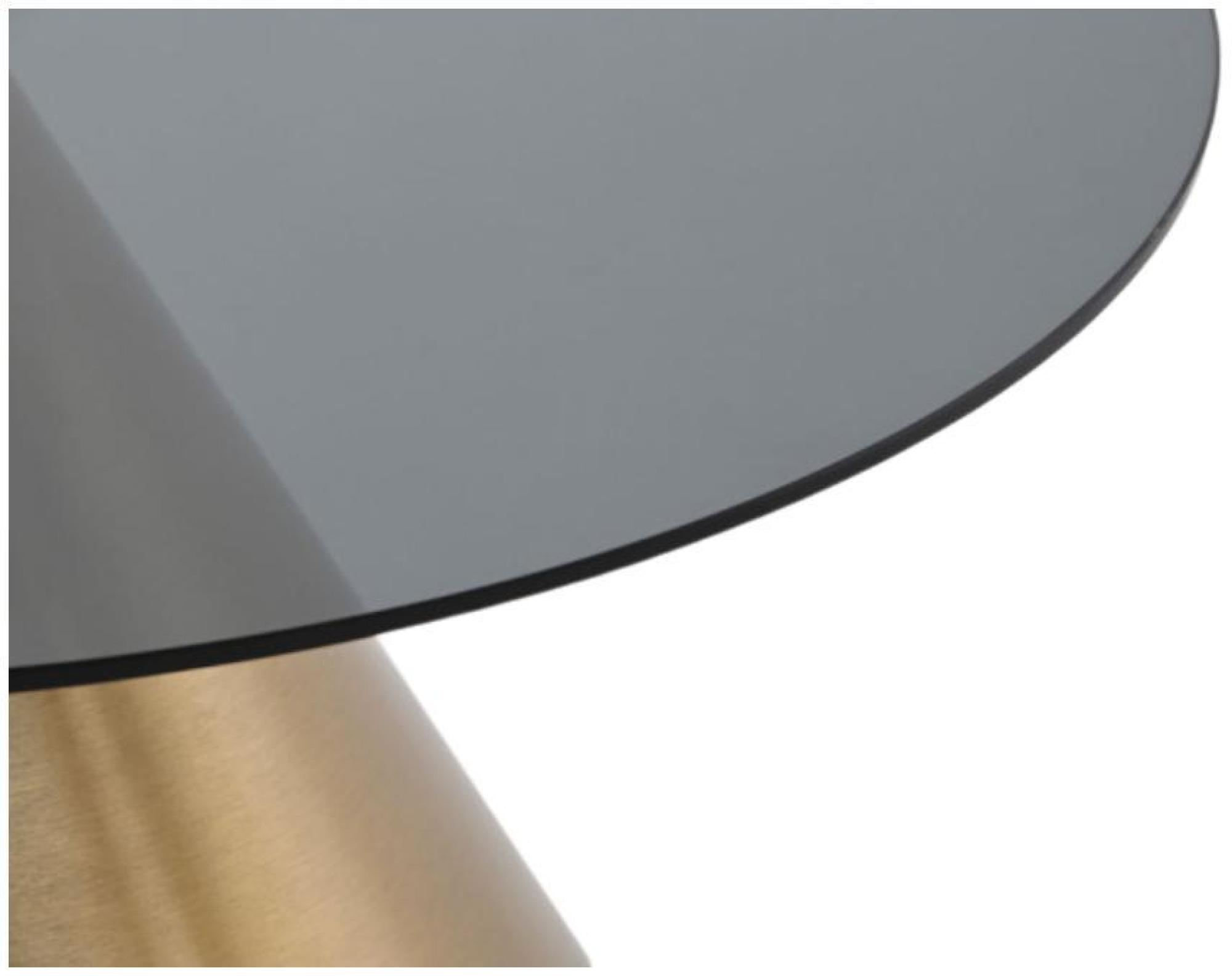 Product photograph of Modern Glass Top Golden Base Side Table from Choice Furniture Superstore.