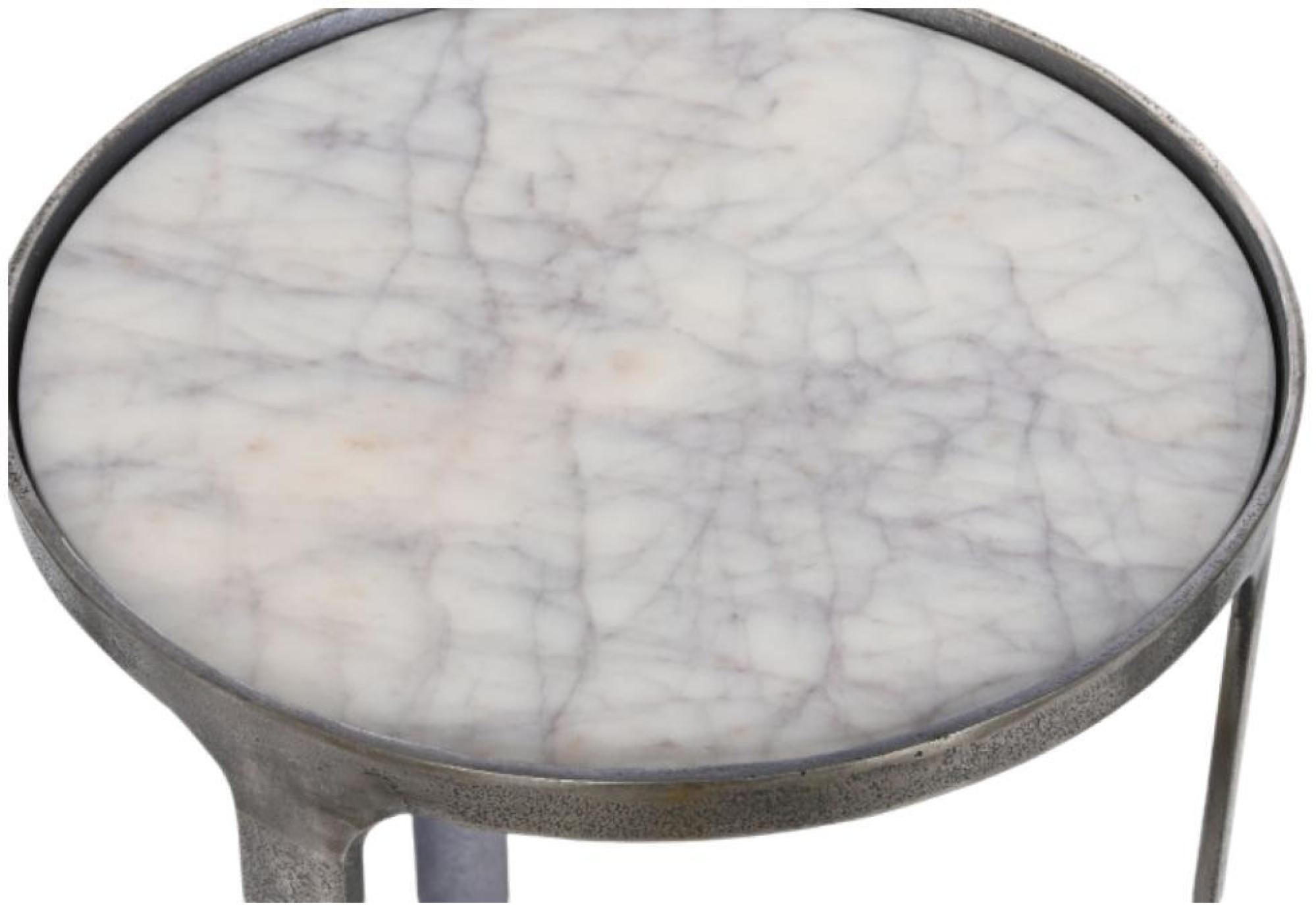 Product photograph of White Marble Round Side Table - Set Of 3 from Choice Furniture Superstore.