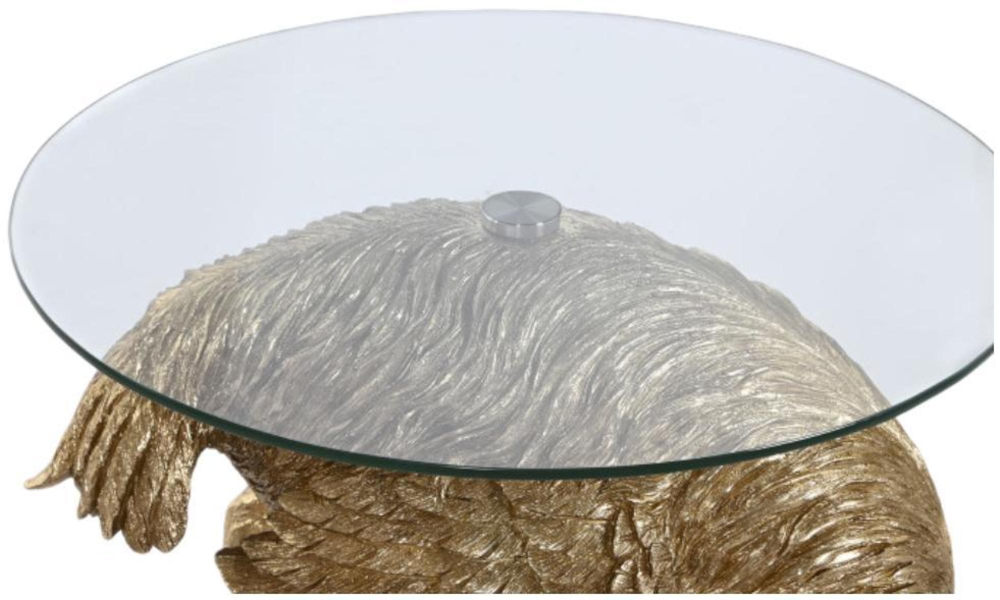 Product photograph of African Golden Side Table With Glass Top from Choice Furniture Superstore.