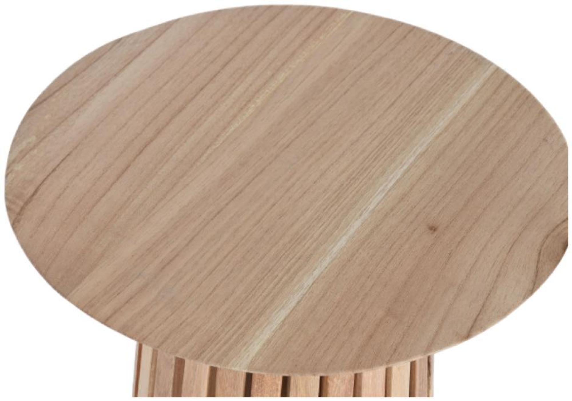 Product photograph of Konark Natural Slatted Round Side Table from Choice Furniture Superstore.