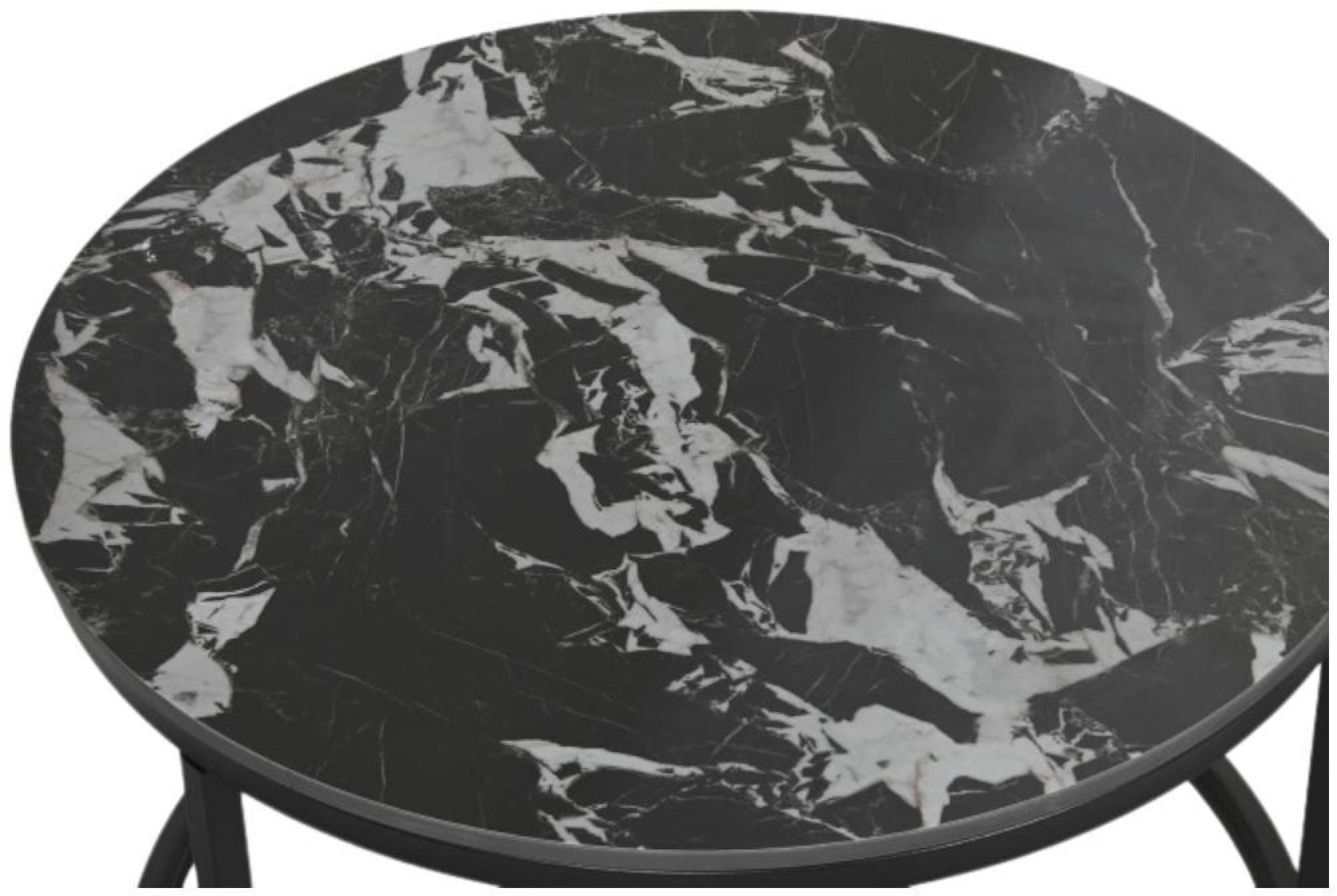 Product photograph of Modern Black Ceramic Side Table - Set Of 3 from Choice Furniture Superstore.