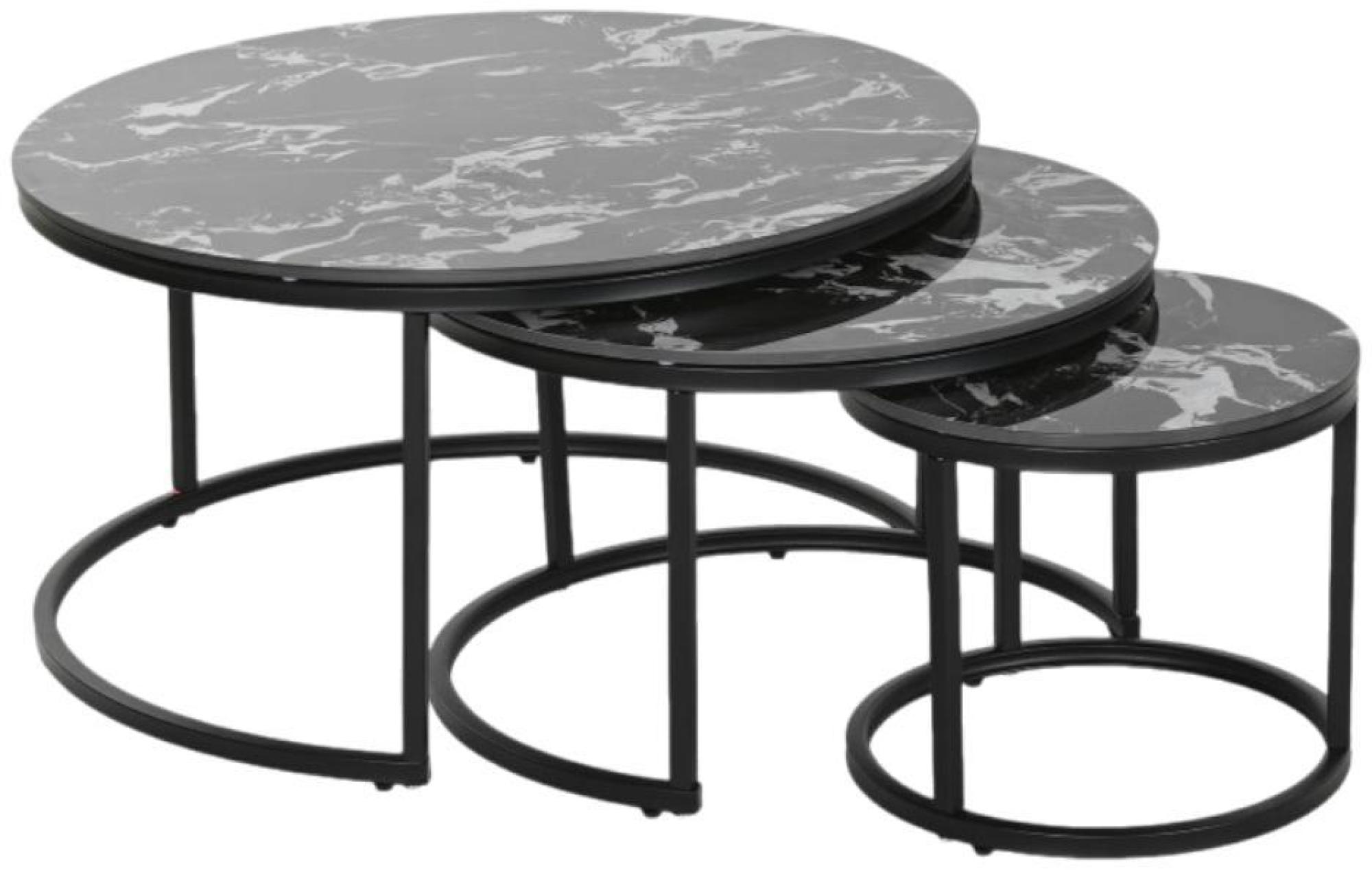 Product photograph of Modern Black Ceramic Side Table - Set Of 3 from Choice Furniture Superstore.