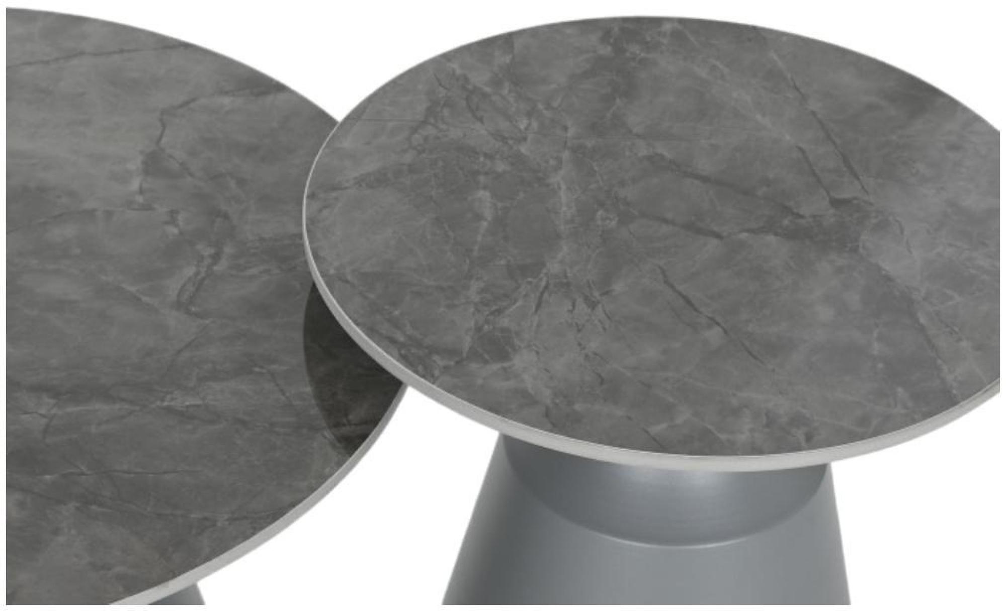 Product photograph of Modern Grey Ceramic Side Table - Set Of 2 from Choice Furniture Superstore.