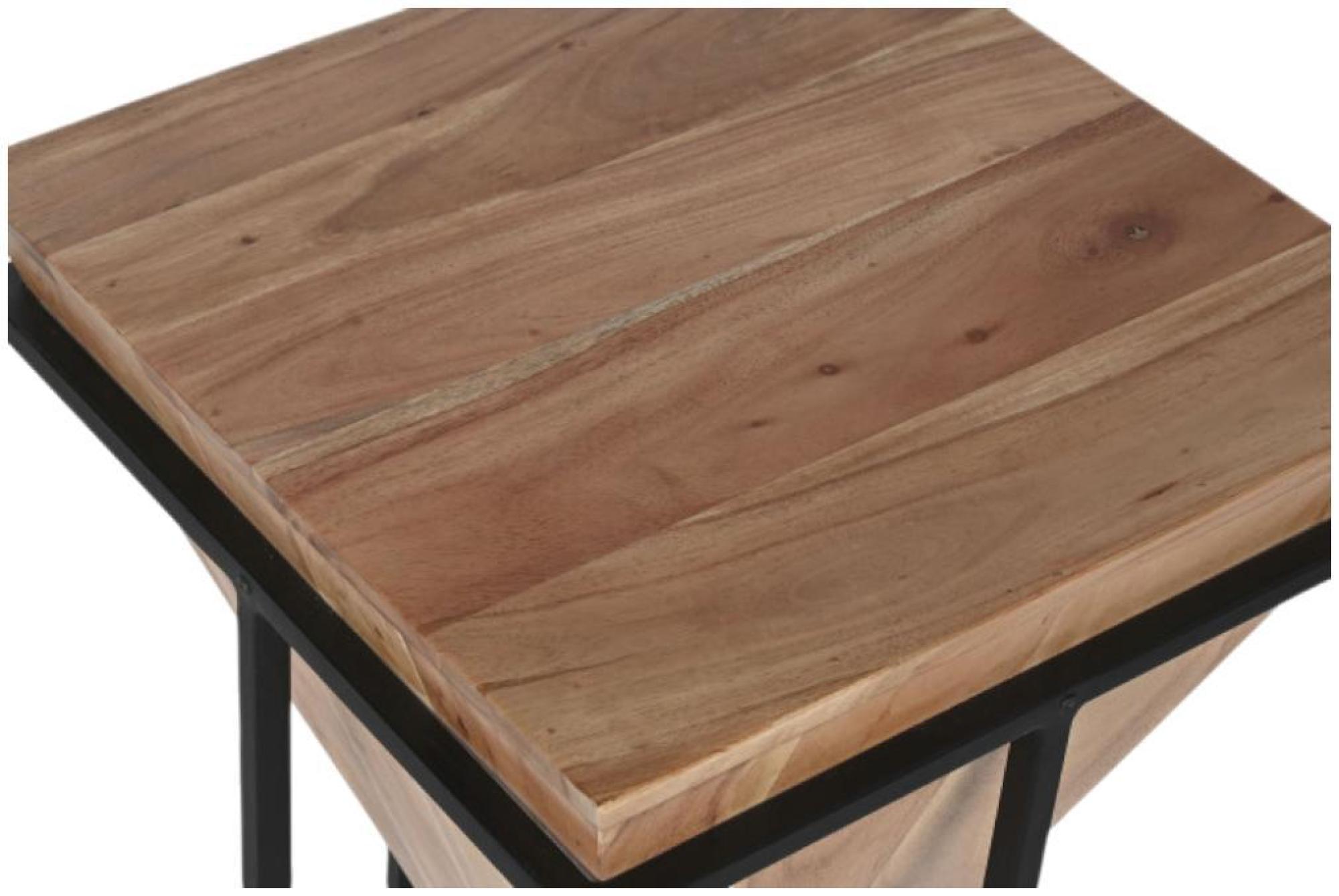 Product photograph of Modern Brown And Black Wood Side Table from Choice Furniture Superstore.