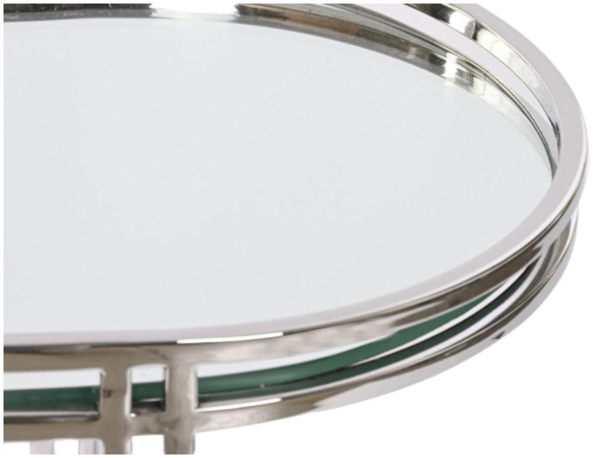 Product photograph of Modern Chromed Mirrored Top Side Table from Choice Furniture Superstore.