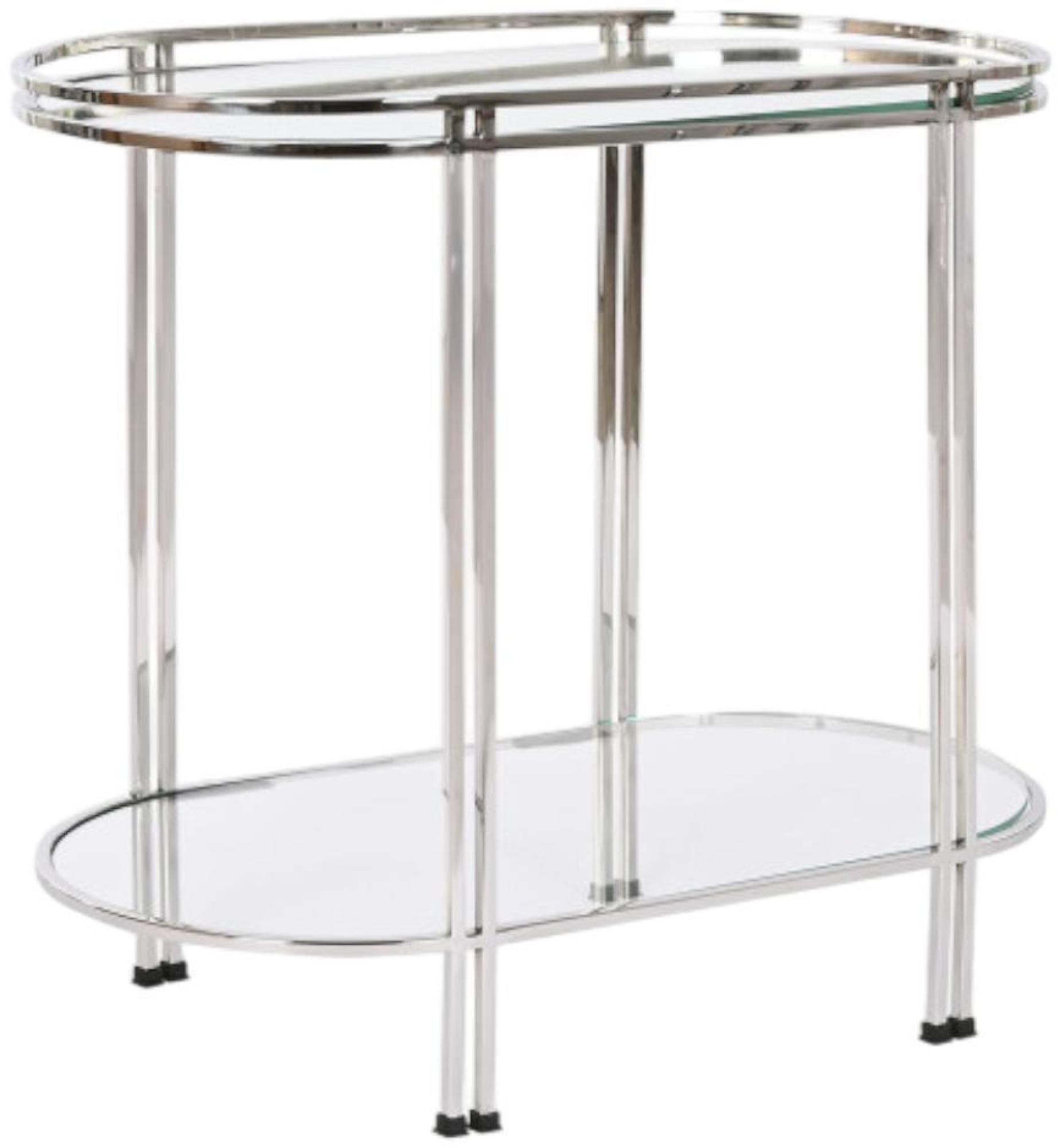 Product photograph of Modern Chromed Mirrored Top Side Table from Choice Furniture Superstore.