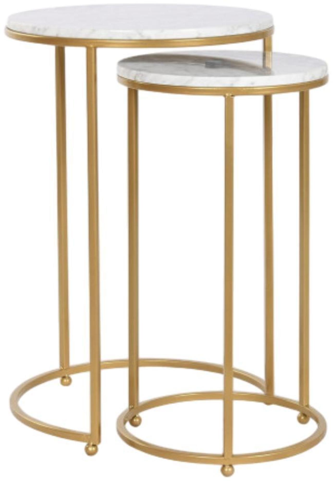 Product photograph of Glam Golden Metal Side Table - Set Of 2 from Choice Furniture Superstore.