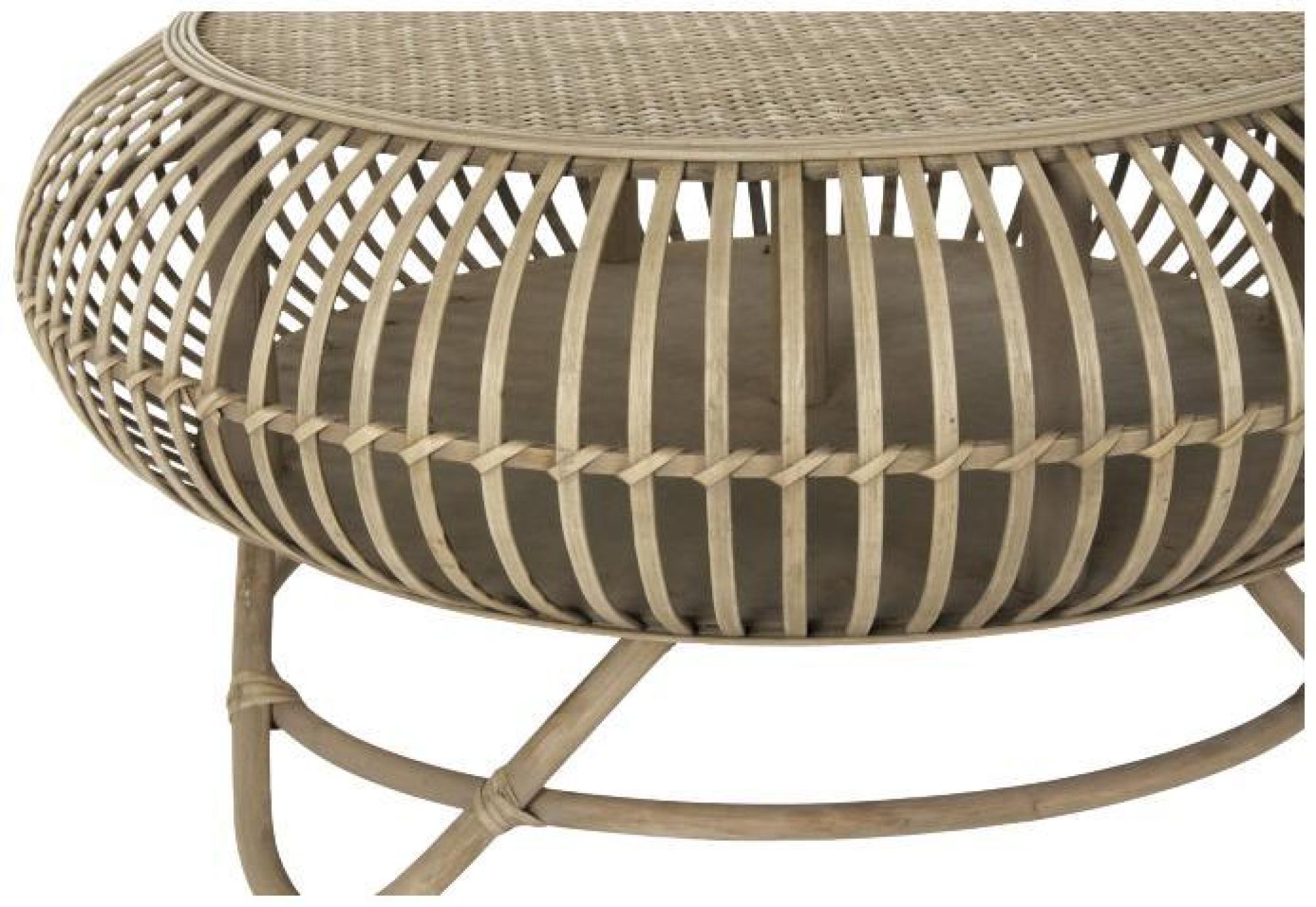 Product photograph of Balinese Natural Rattan Round Coffee Table from Choice Furniture Superstore.