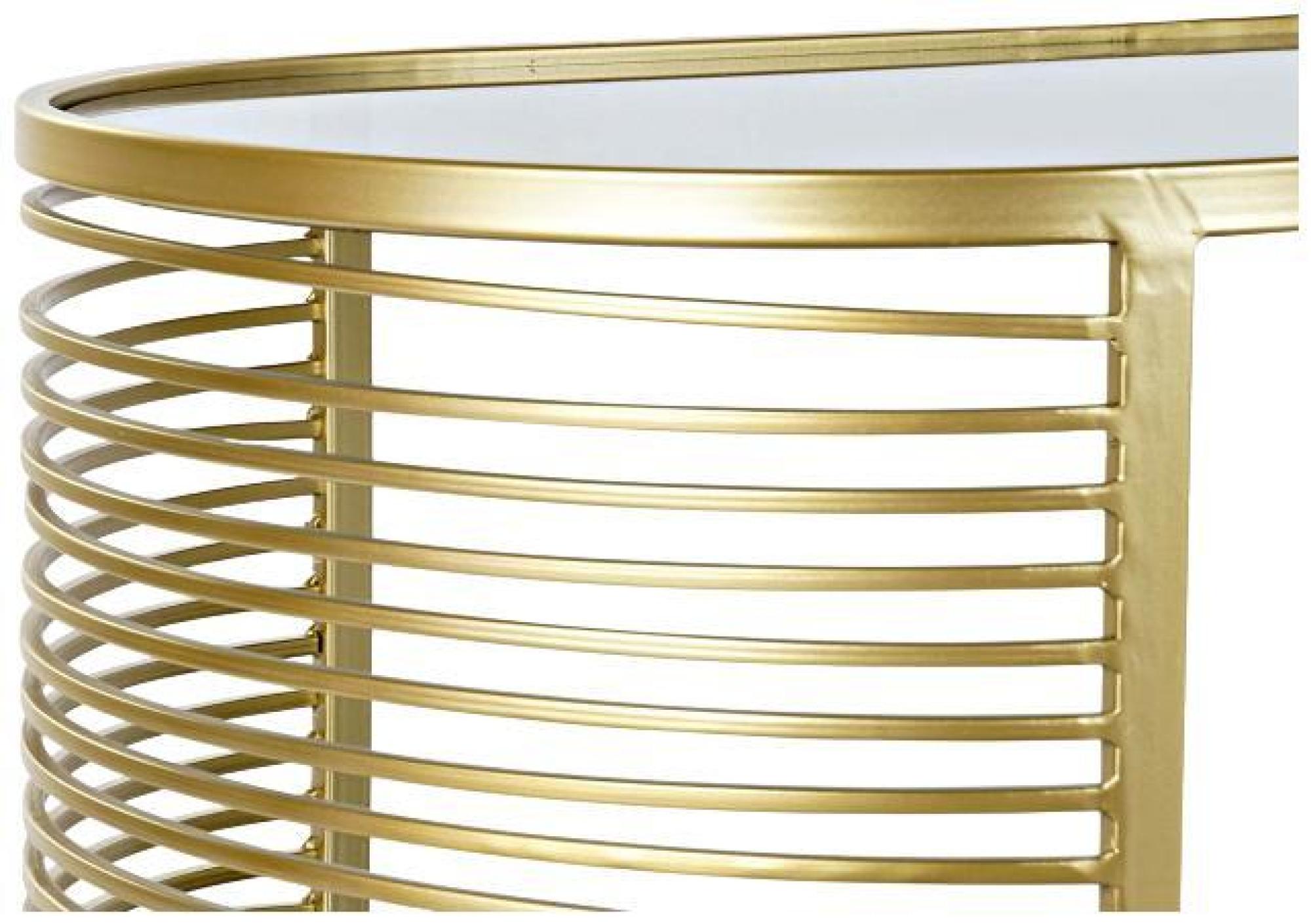 Product photograph of Glass Oval Coffee Table With Gold Metal Frame from Choice Furniture Superstore.