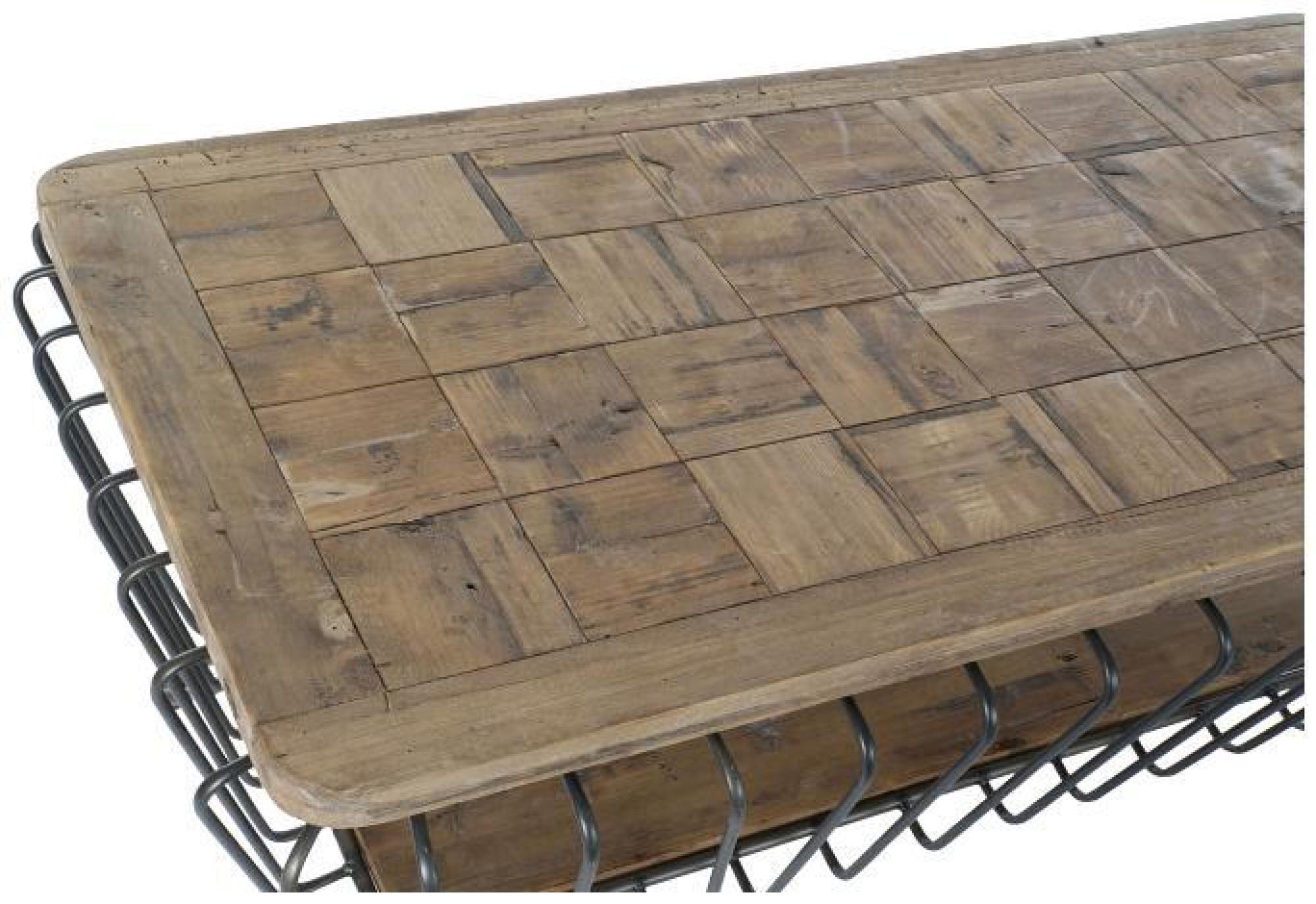 Product photograph of Vintage Pine Tree And Metal Coffee Table from Choice Furniture Superstore.