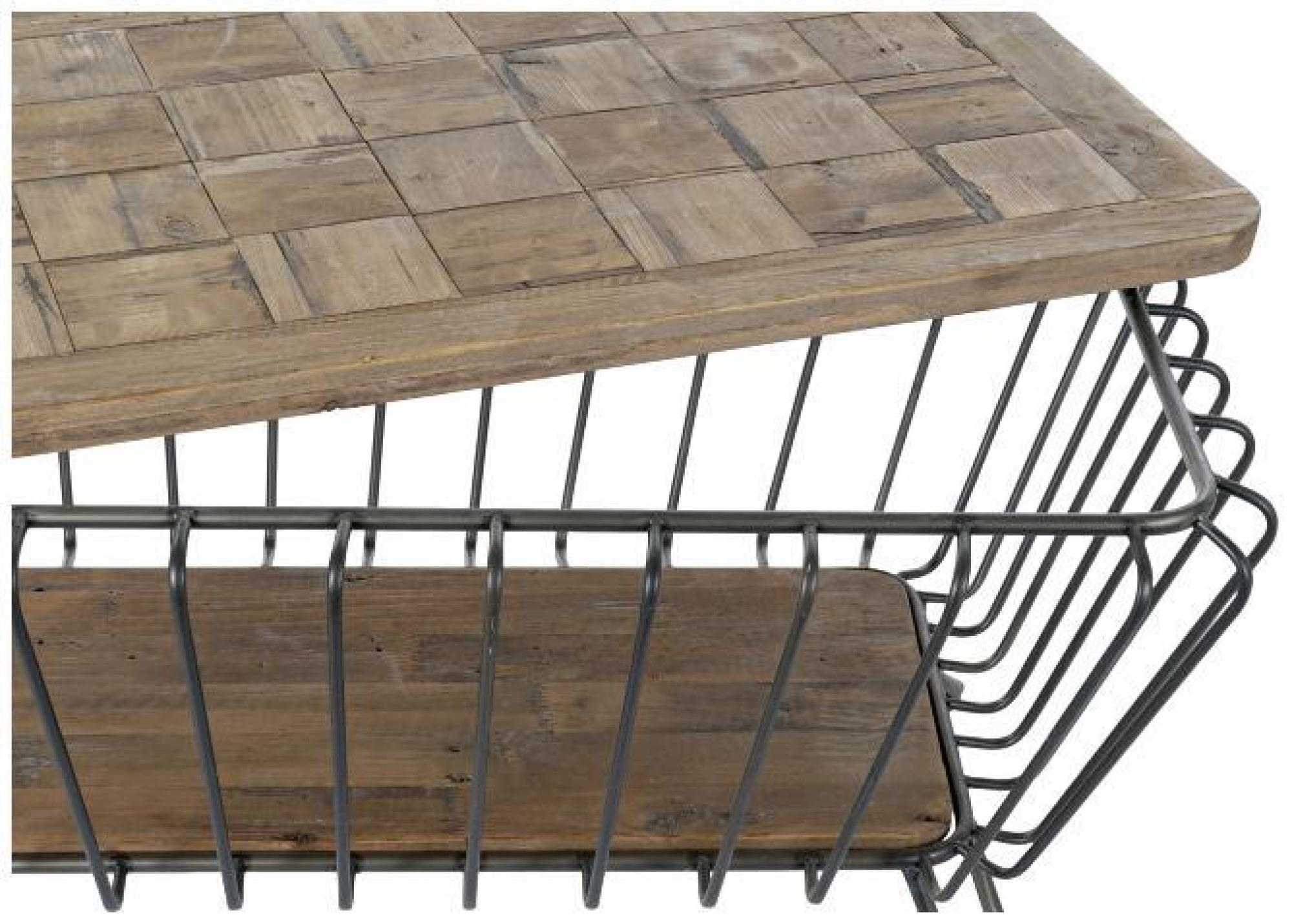 Product photograph of Vintage Pine Tree And Metal Coffee Table from Choice Furniture Superstore.