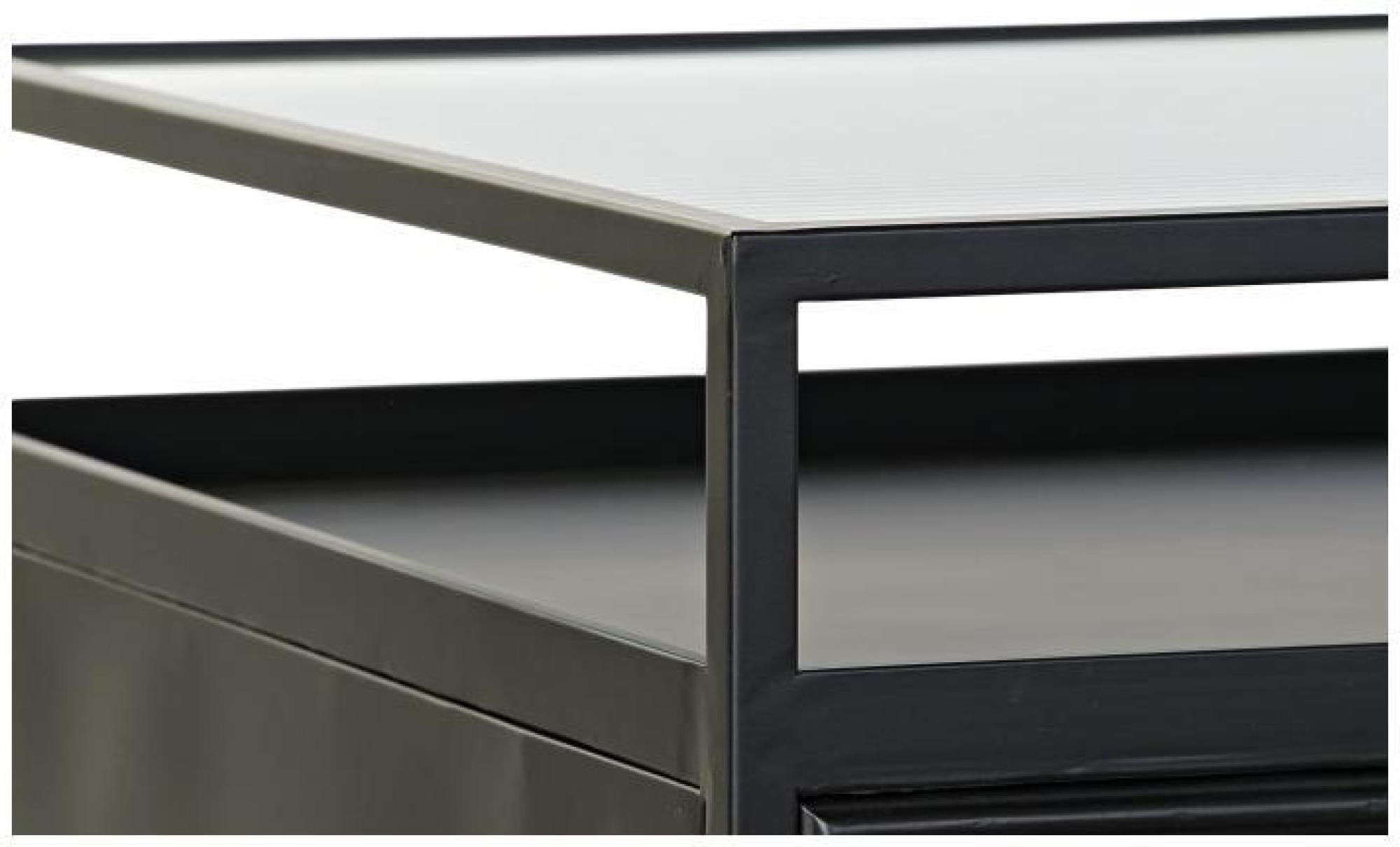 Product photograph of Loft Black Metal And Glass Storage Coffee Table from Choice Furniture Superstore.