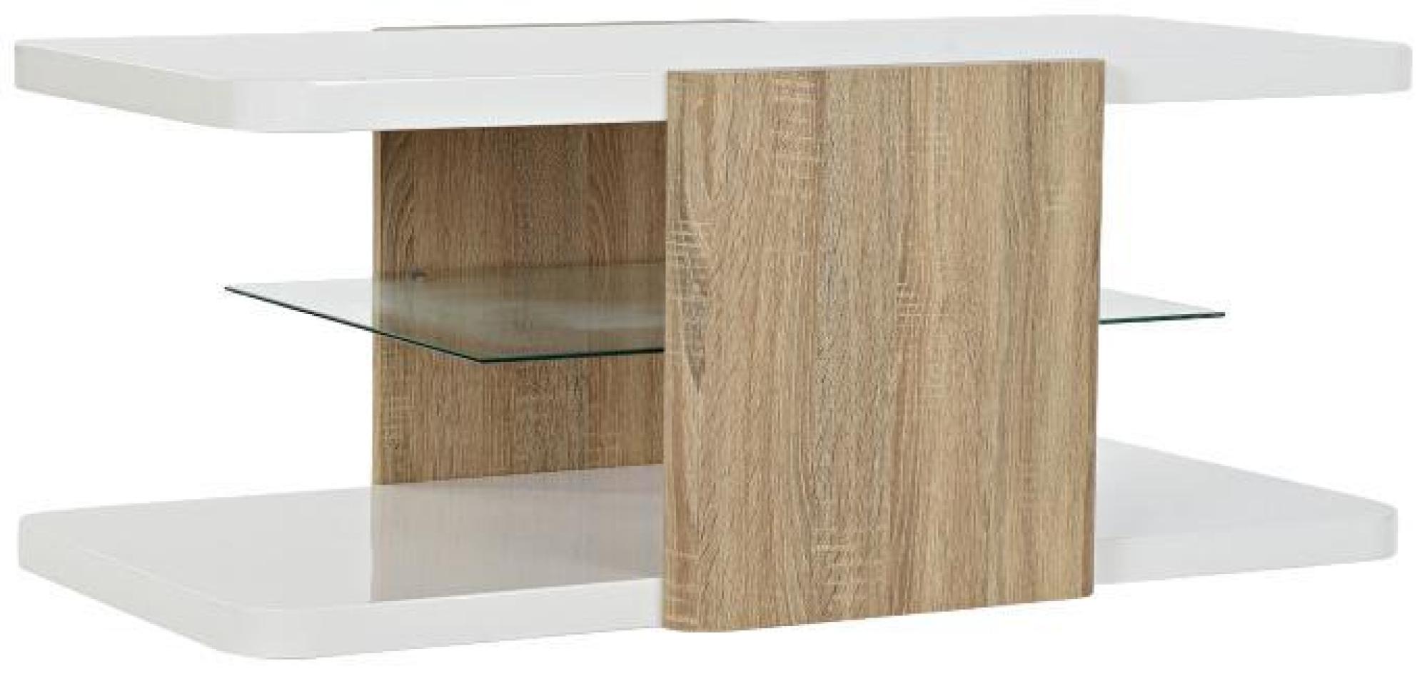 Product photograph of Modern White Wood And Glass Coffee Table from Choice Furniture Superstore.