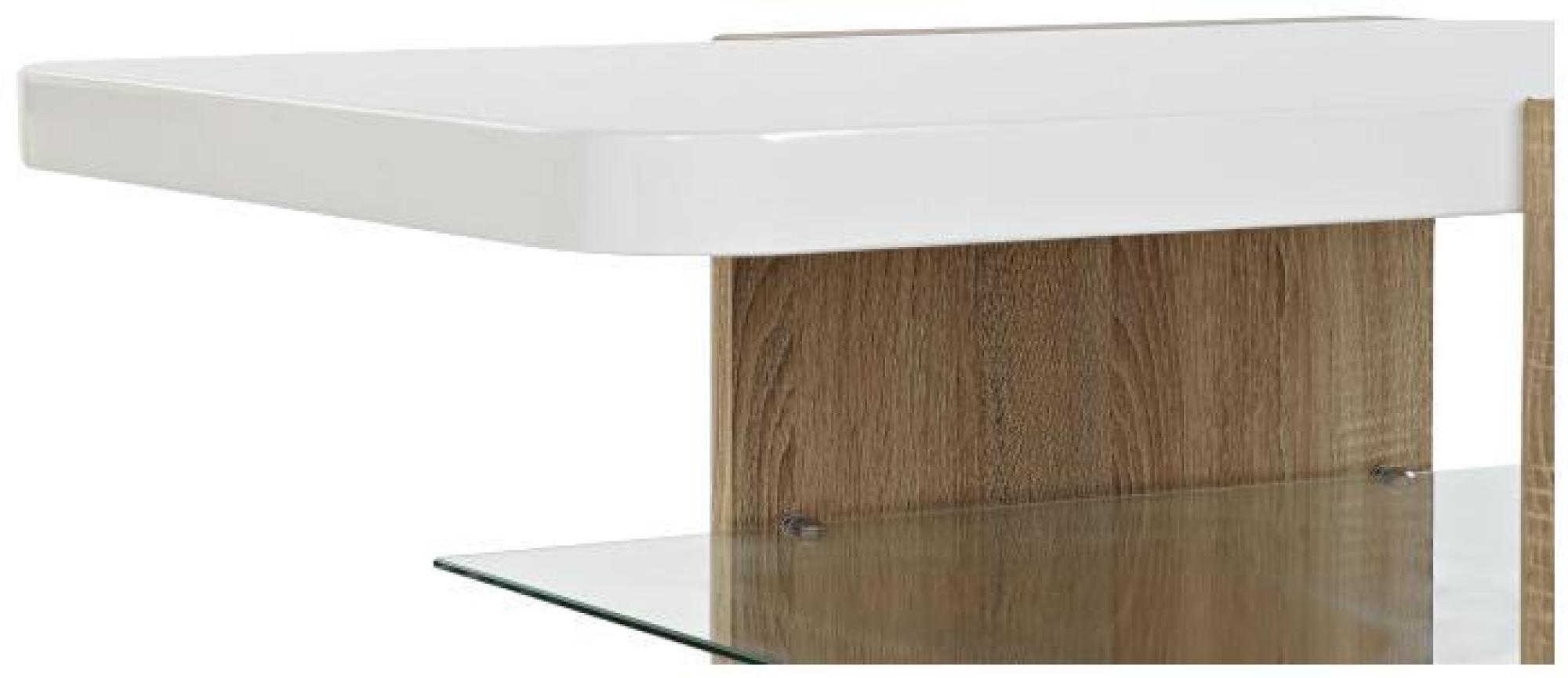 Product photograph of Modern White Wood And Glass Coffee Table from Choice Furniture Superstore.