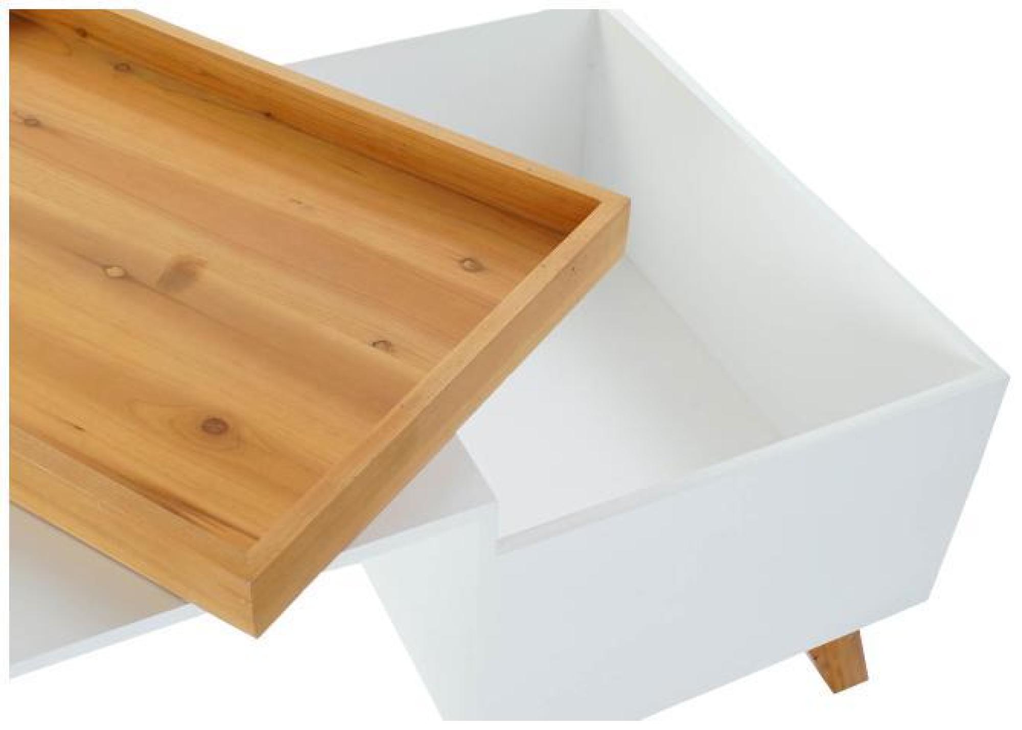 Product photograph of Scandi White Wooden Storage Coffee Table from Choice Furniture Superstore.