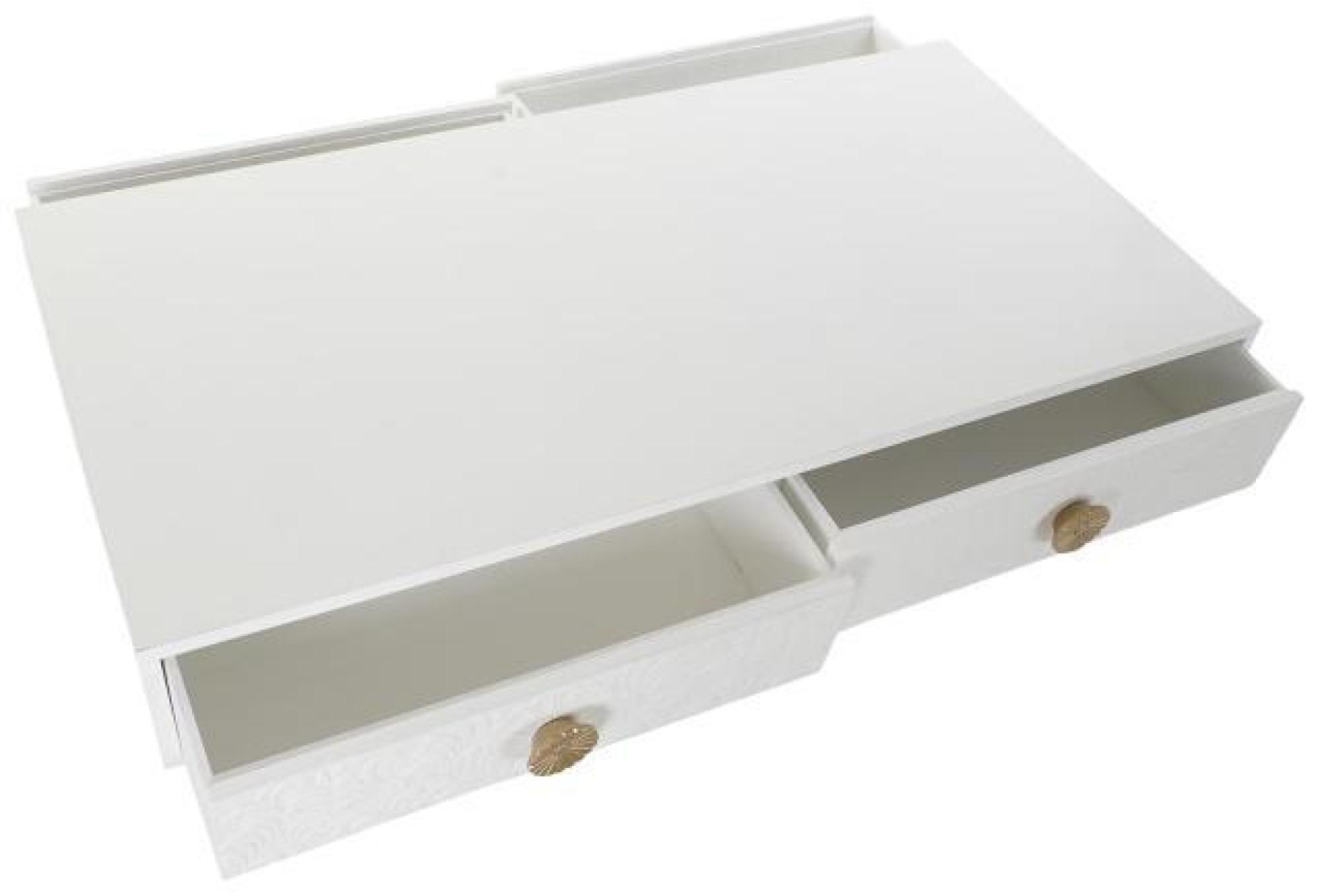 Product photograph of Indian White Wood Storage Coffee Table from Choice Furniture Superstore.