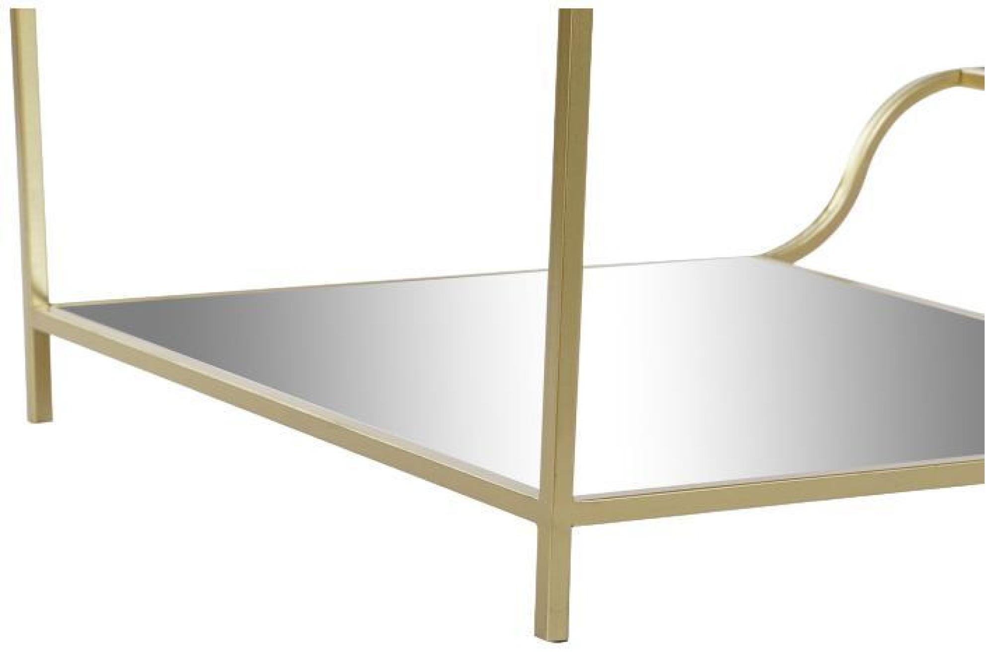 Product photograph of Glam Mirrored Coffee Table With Matte Golden Trim from Choice Furniture Superstore.